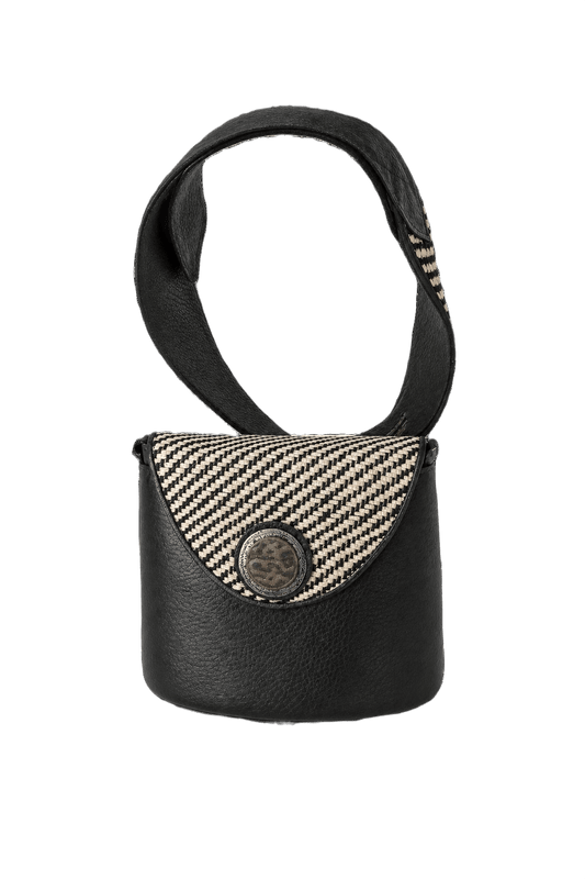 1980s Black Leather Bag - Front View