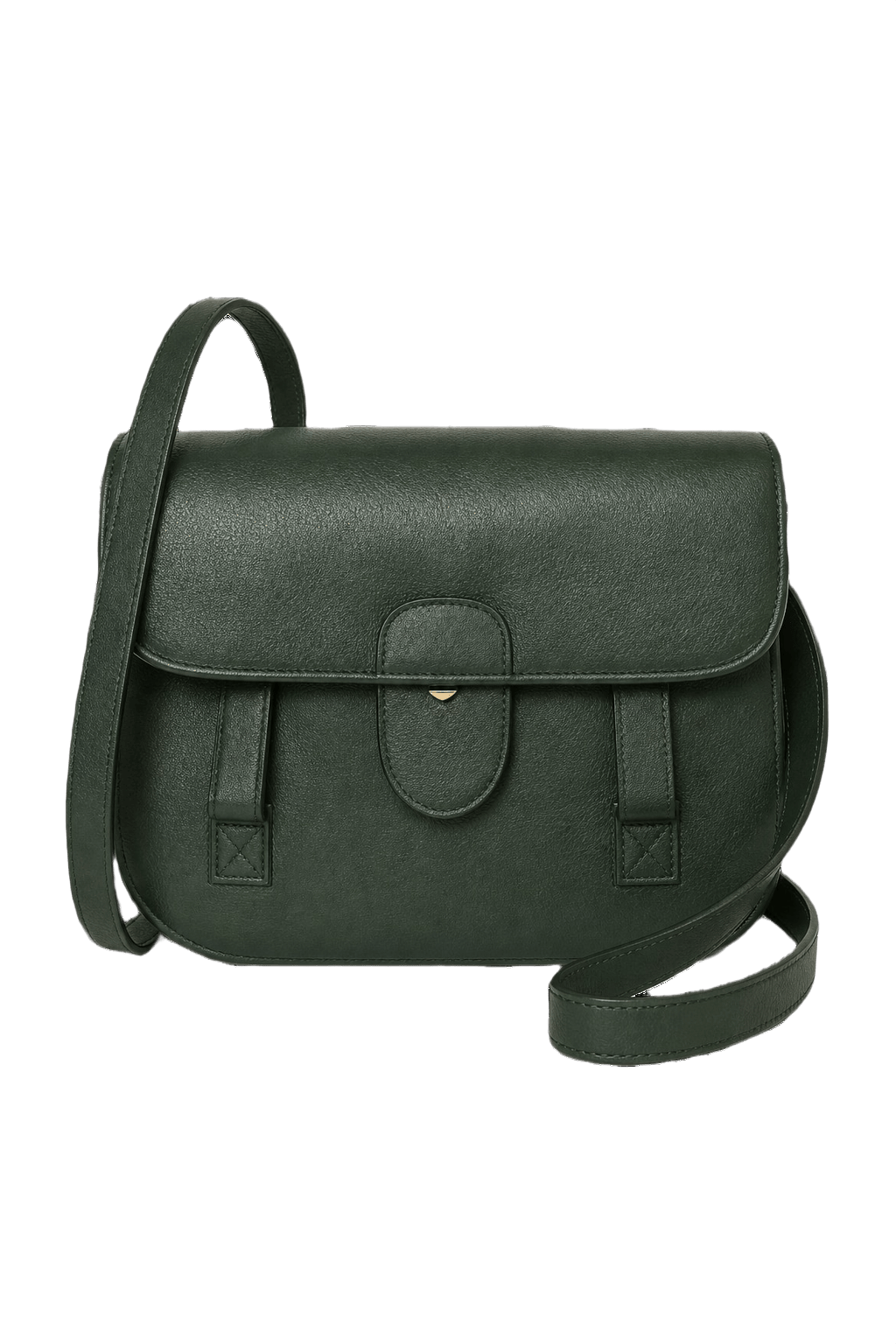 1980s Emerald Green Leather Bag - Front View