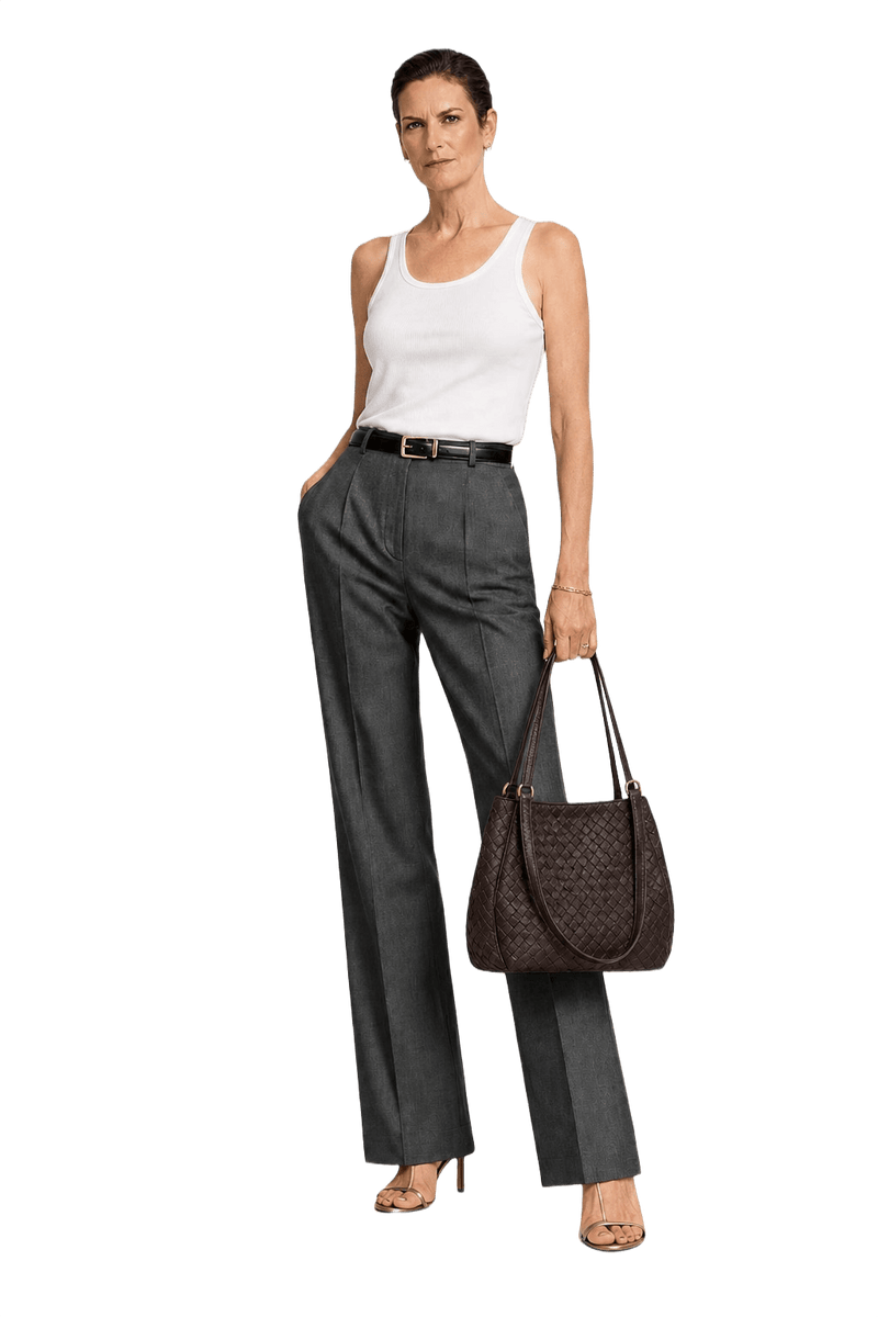 1980s Dark Brown Woven Leather Bag - Model