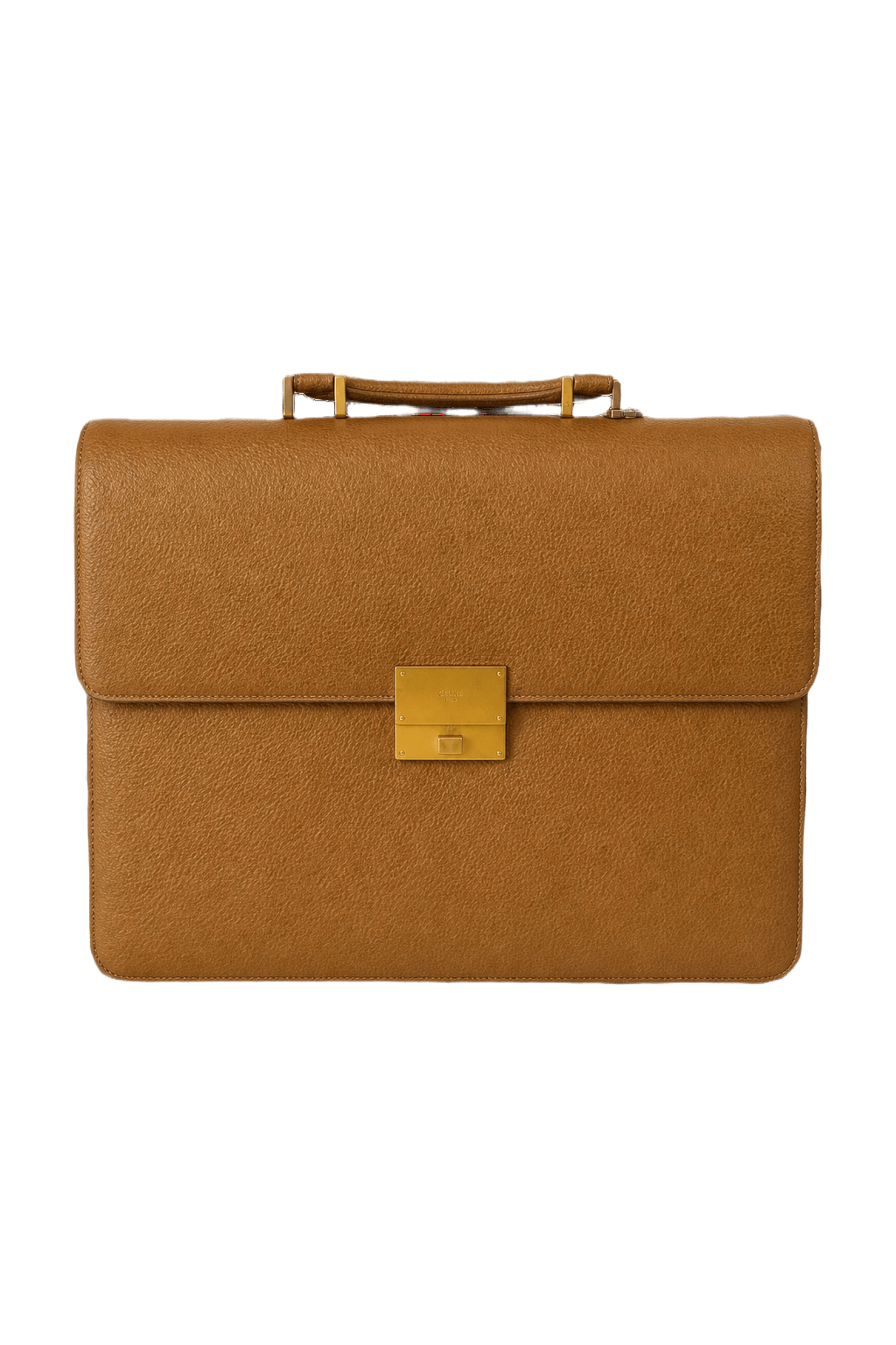 [1980s] Camel Leather Bag - Front View