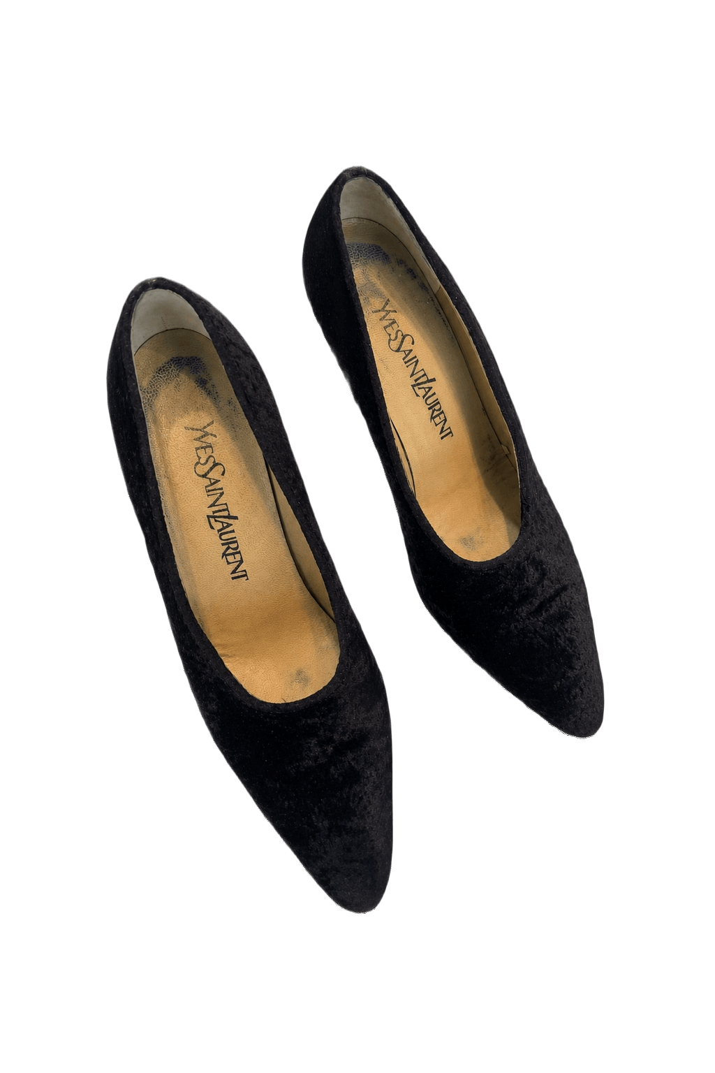 1980s Black Velvet Shoes - Front View