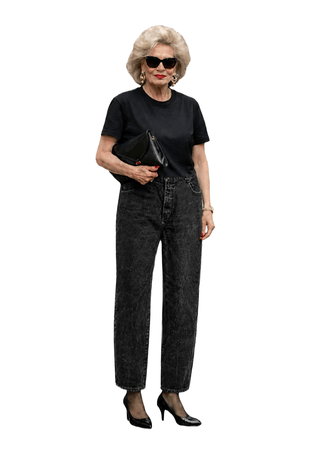 1990s Black Denim Jeans - Model