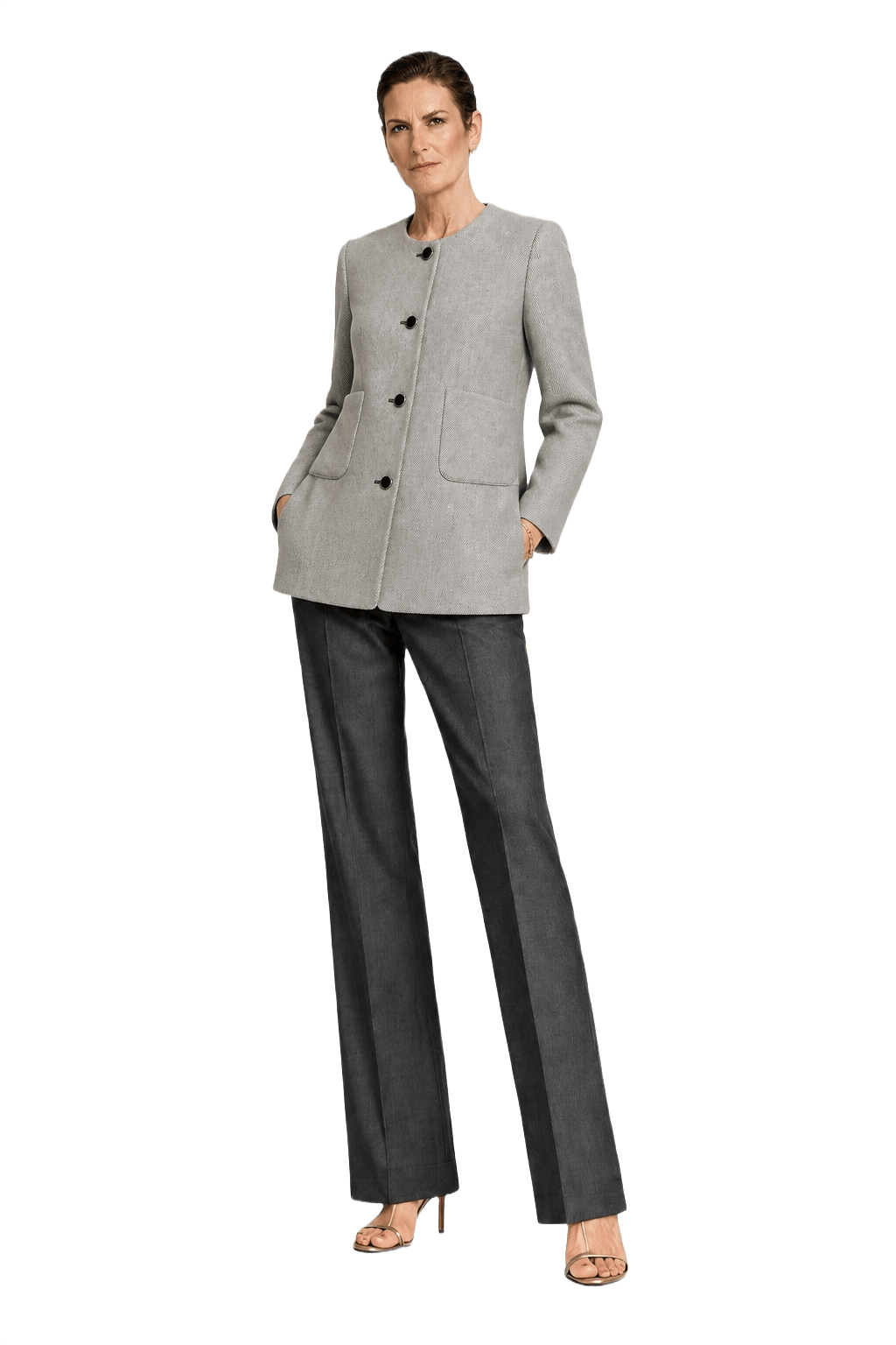 1990s Grey Wool Blazer - Model