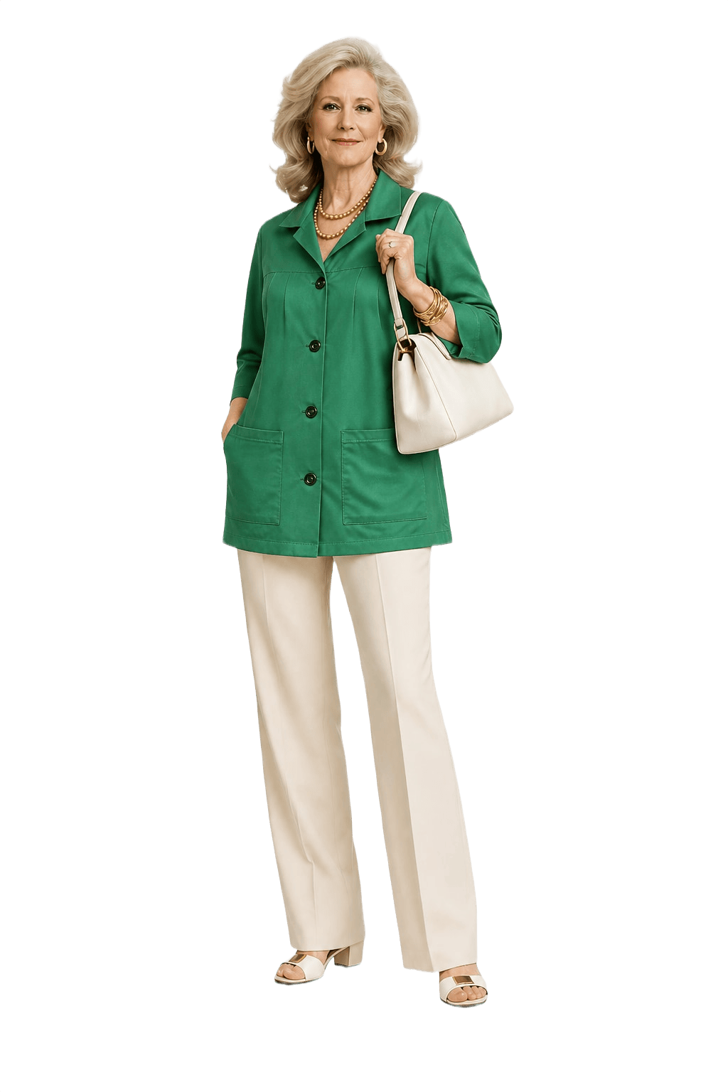 1970s Green Cotton Jacket - Model