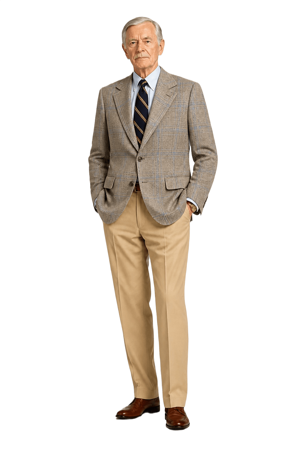 1960s Brown Wool Plaid Blazer - Model
