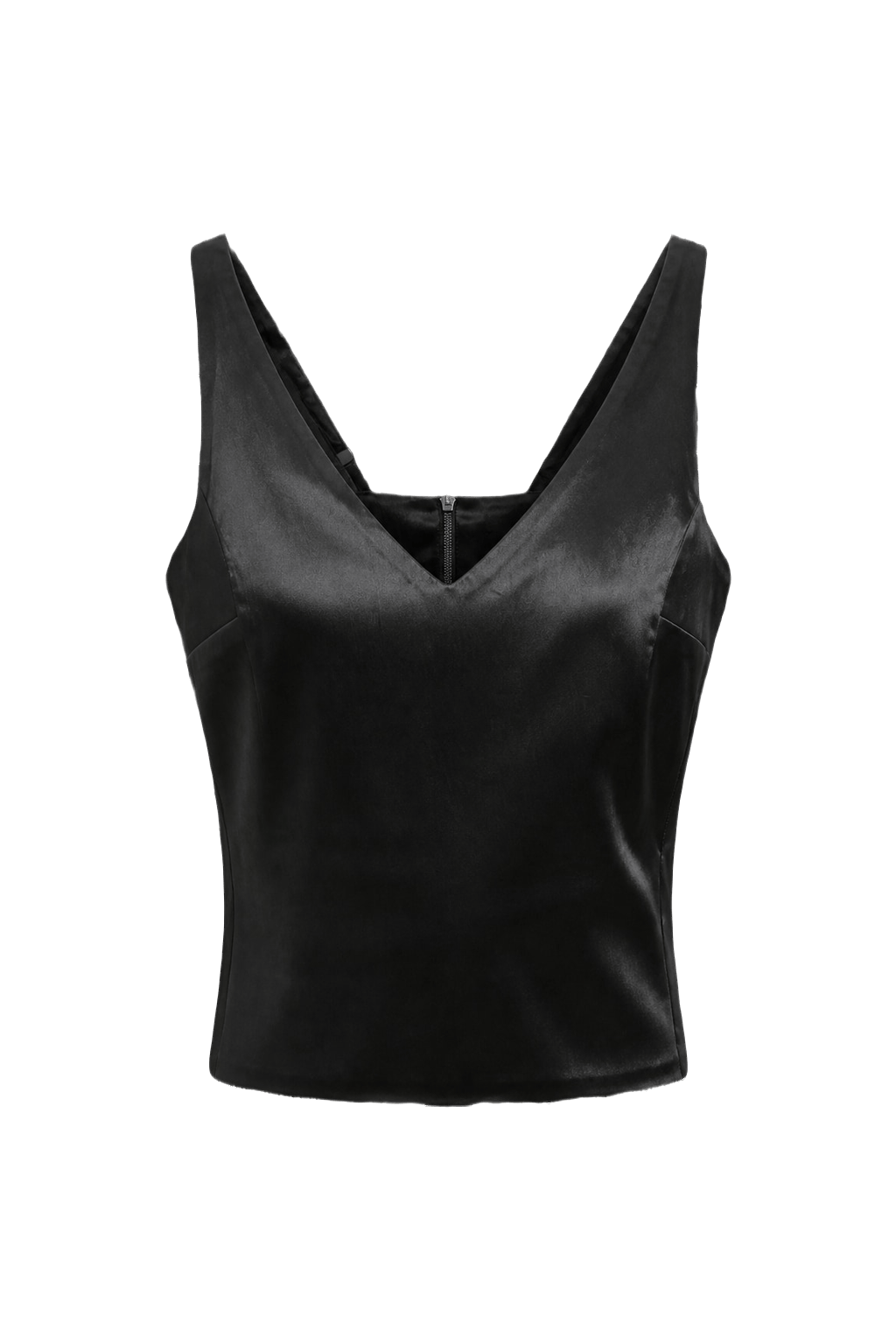 1990s Black Polyester Tank Top - Front View