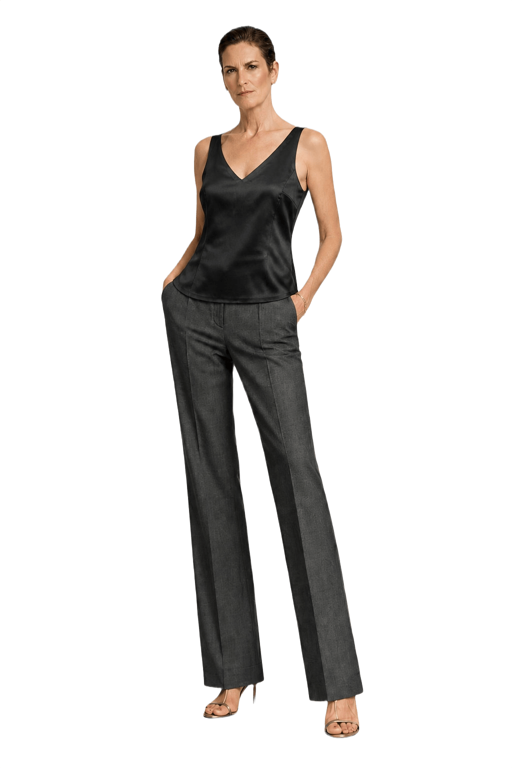 1990s Black Polyester Tank Top - Model