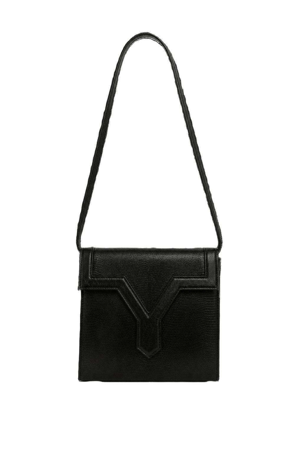 1980s Black Leather Bag - Front View