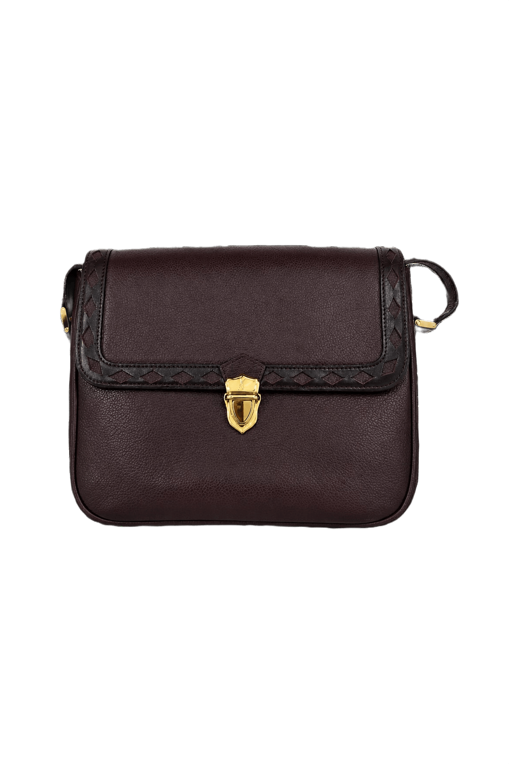 1980s Deep Burgundy Leather Bag - Front View
