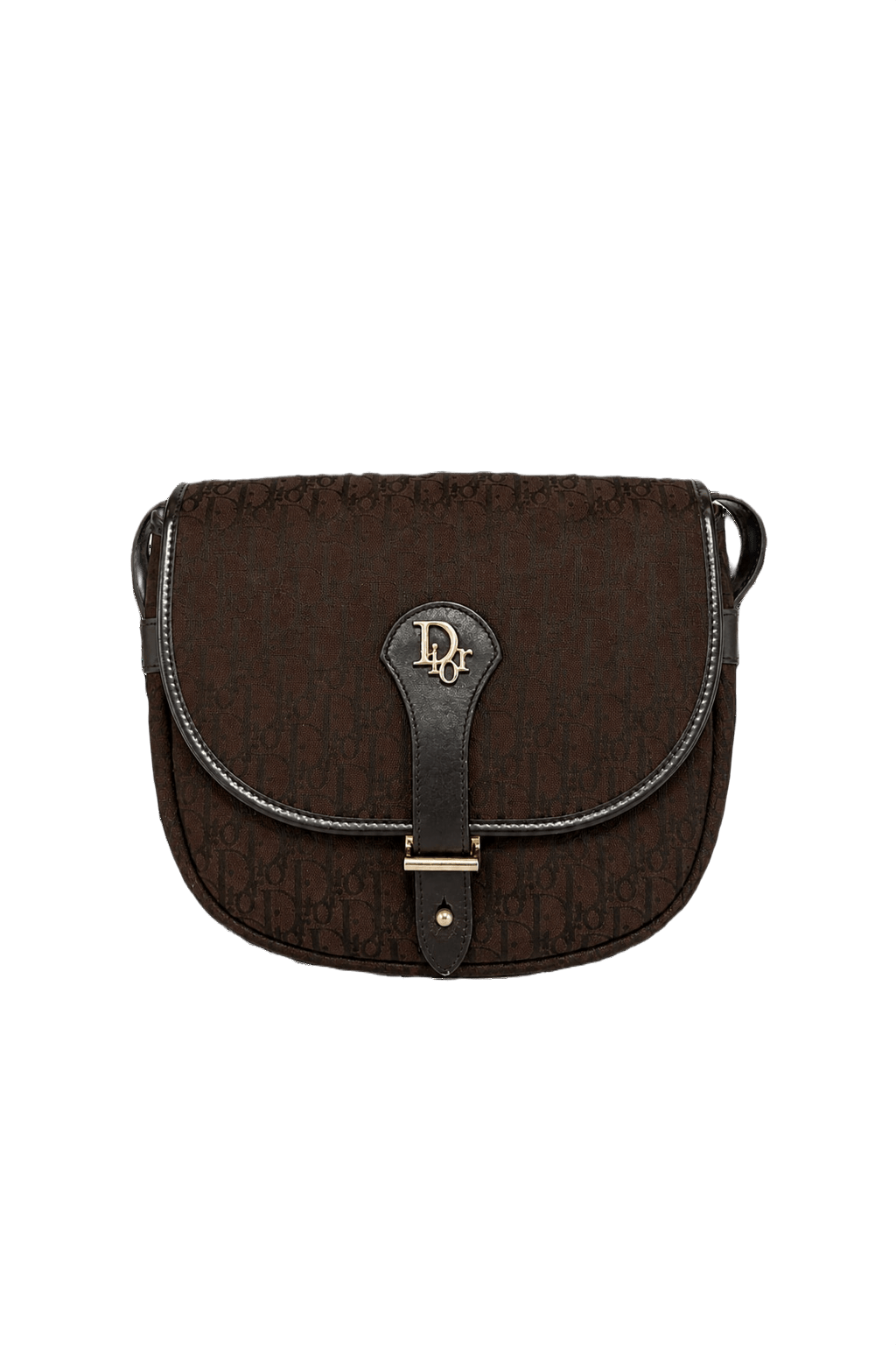 1980s Dark Brown Canvas Bag - Front View