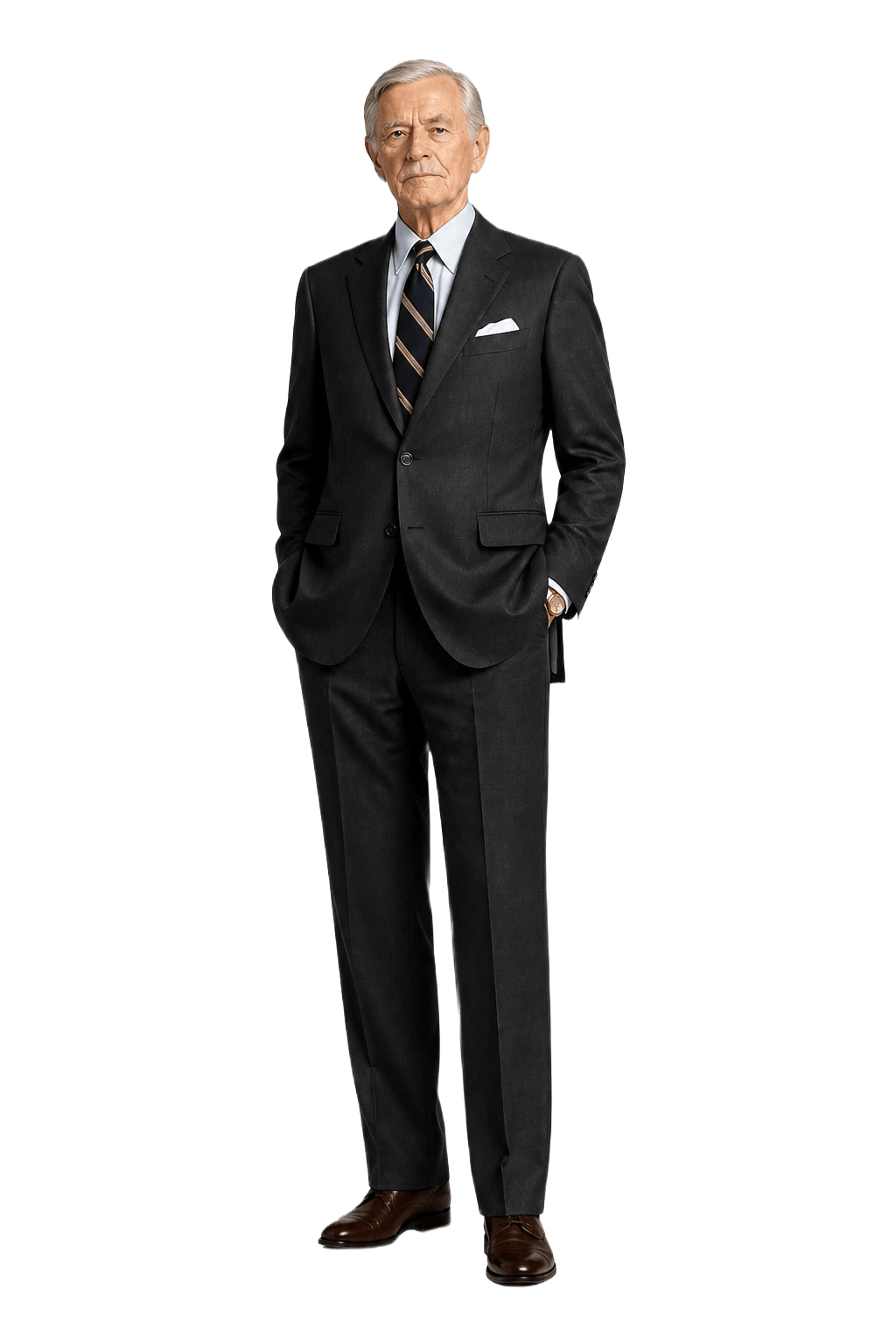 1980s Black Polyester Blend Blazer + Trousers - Model