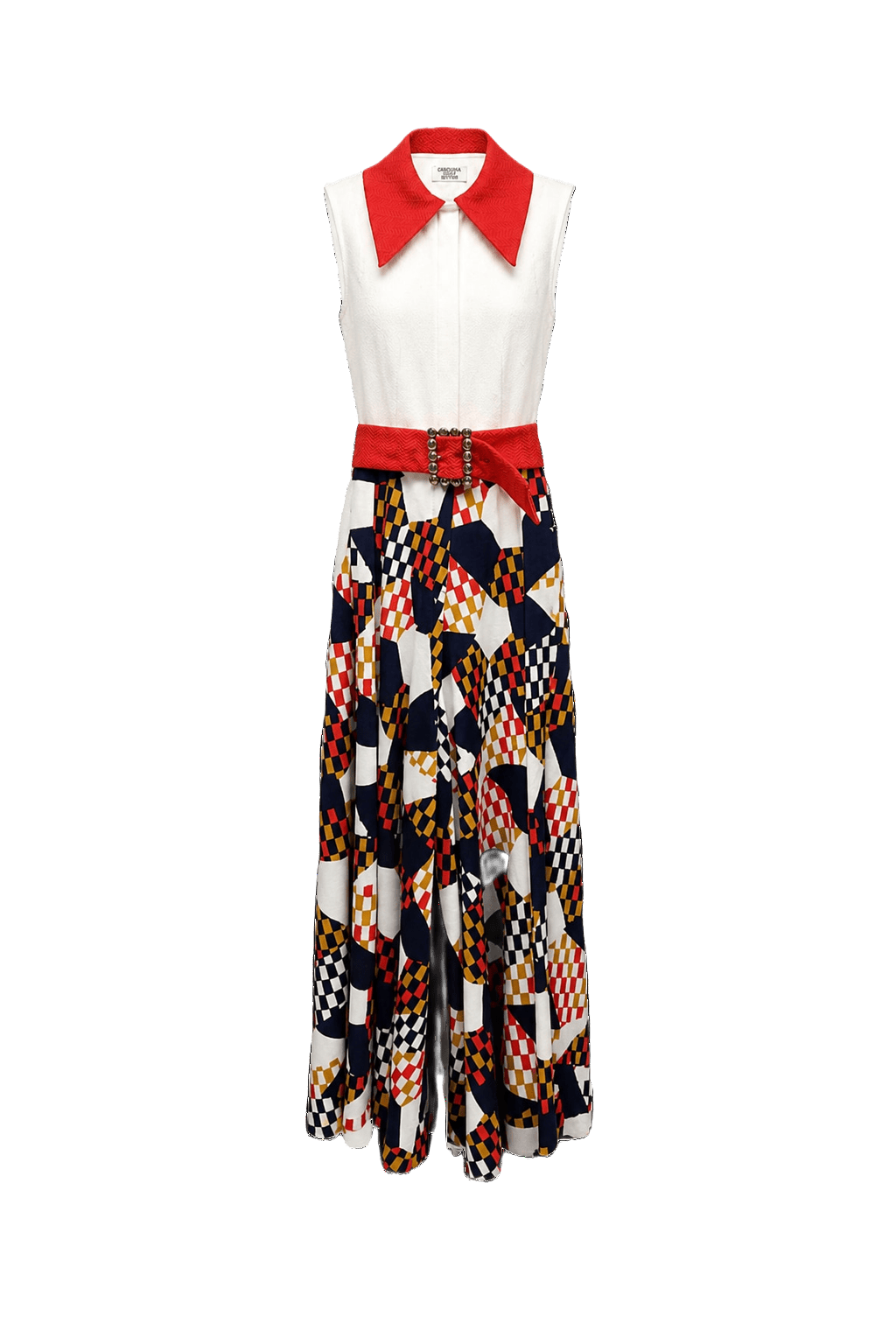 1960s Multi-Color Polyester Dress - Front View