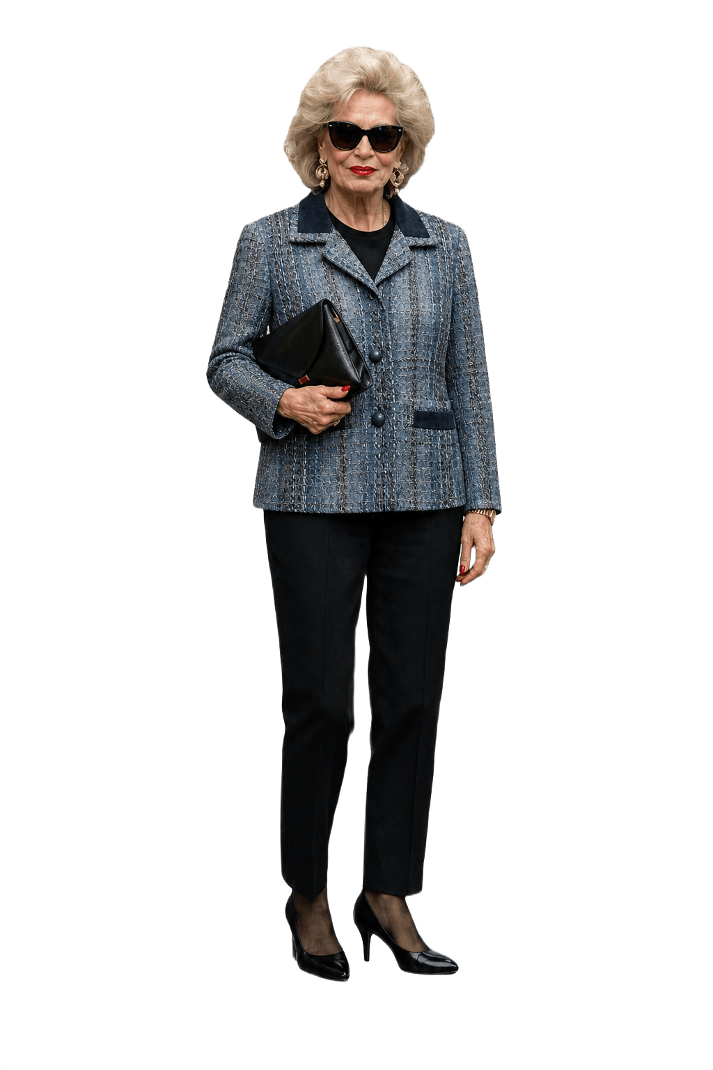 1980s Blue Tweed Jacket - Model