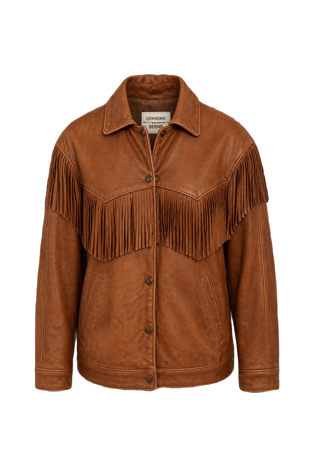 1970s Tan Leather Jacket - Front View