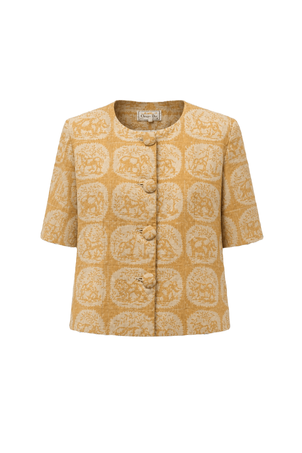 1980s Orange Cotton Blend Jacket - Front View
