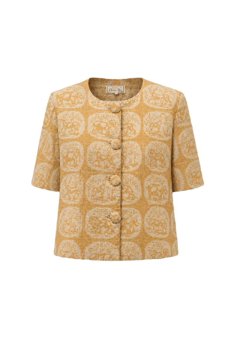 1980s Orange Cotton Blend Jacket - Front View