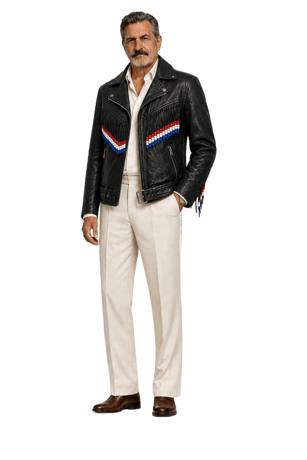 1980s Black Leather Jacket - Model