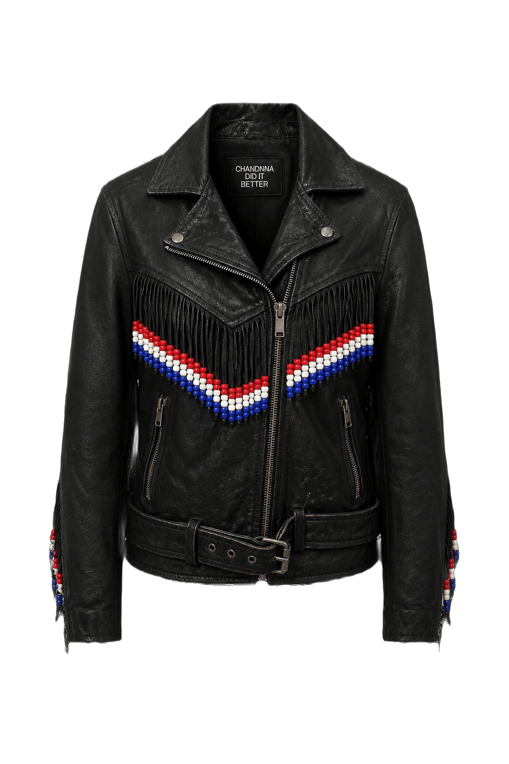 1980s Black Leather Jacket - Front View