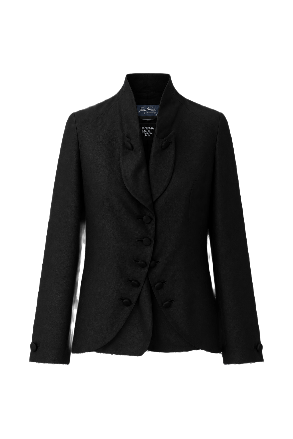 1980s Black Wool Blend Jacket - Front View