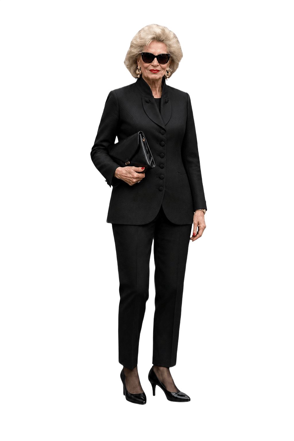 1980s Black Wool Blend Jacket - Model
