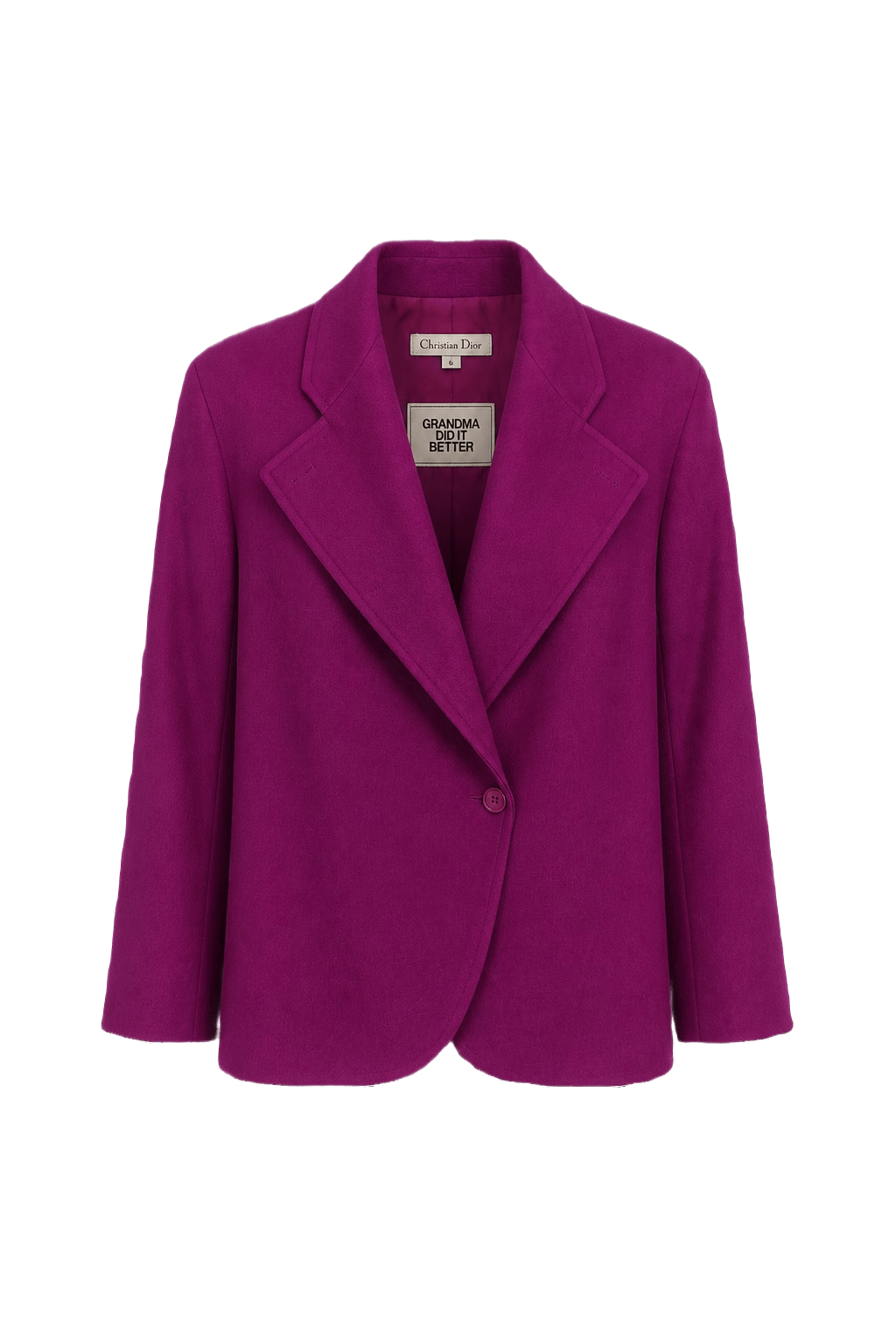 1980s Magenta Wool Blazer - Front View