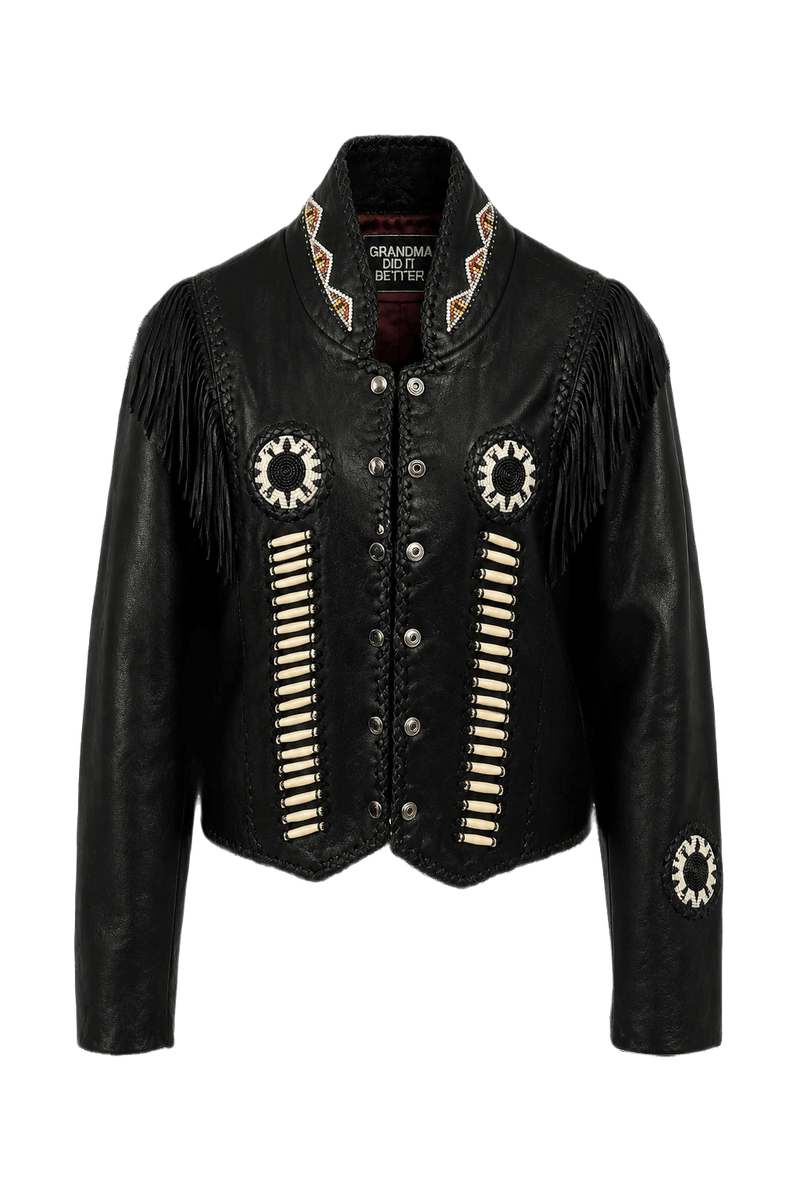 1980s Black Leather Jacket - Front View