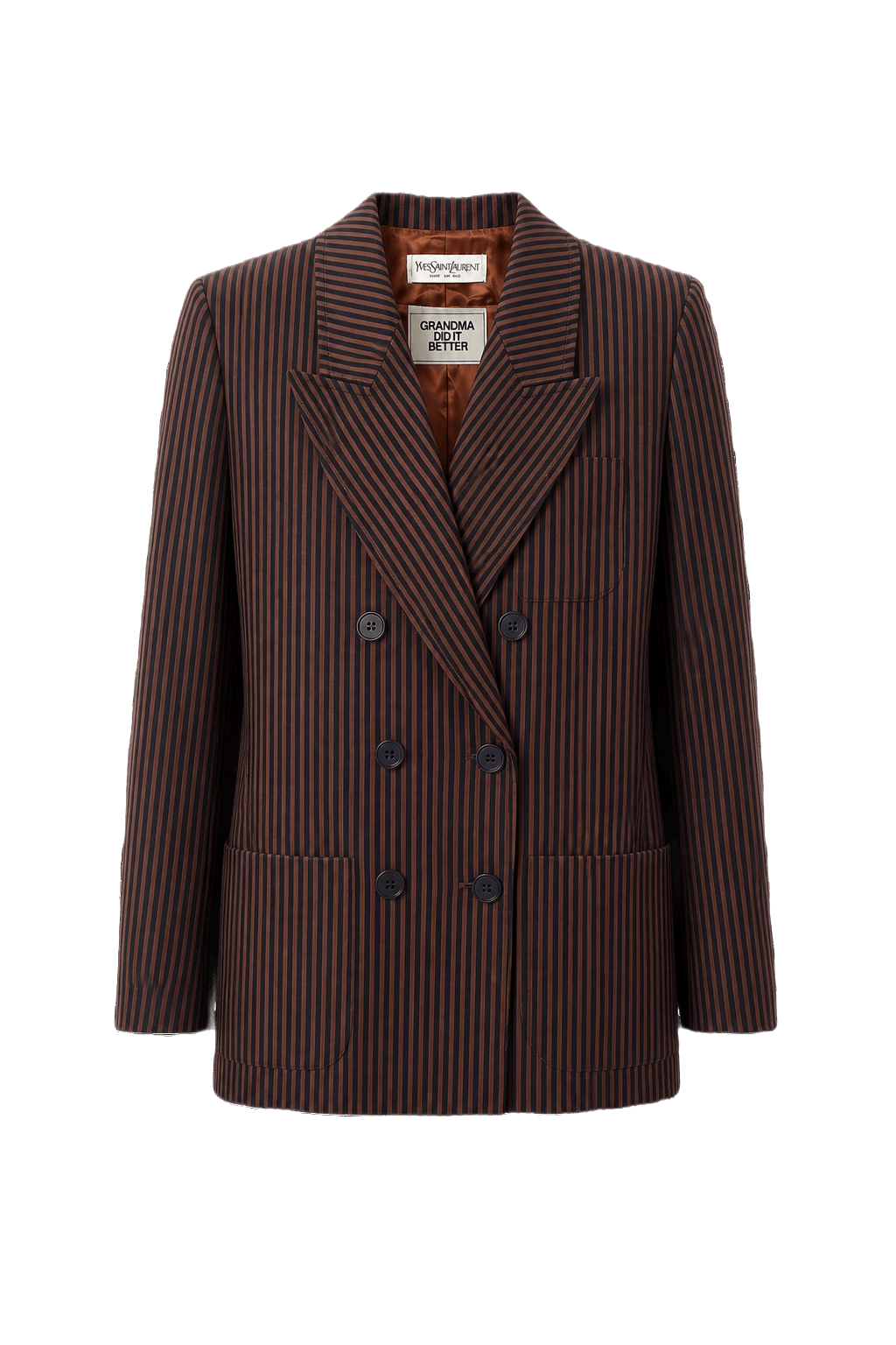 1980s Brown Wool Blend Blazer - Front View