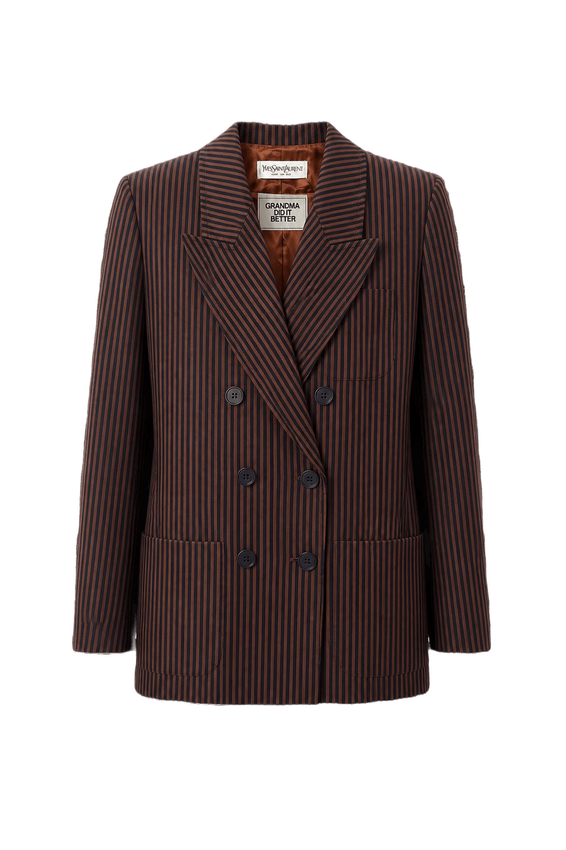 1980s Brown Wool Blend Blazer - Front View