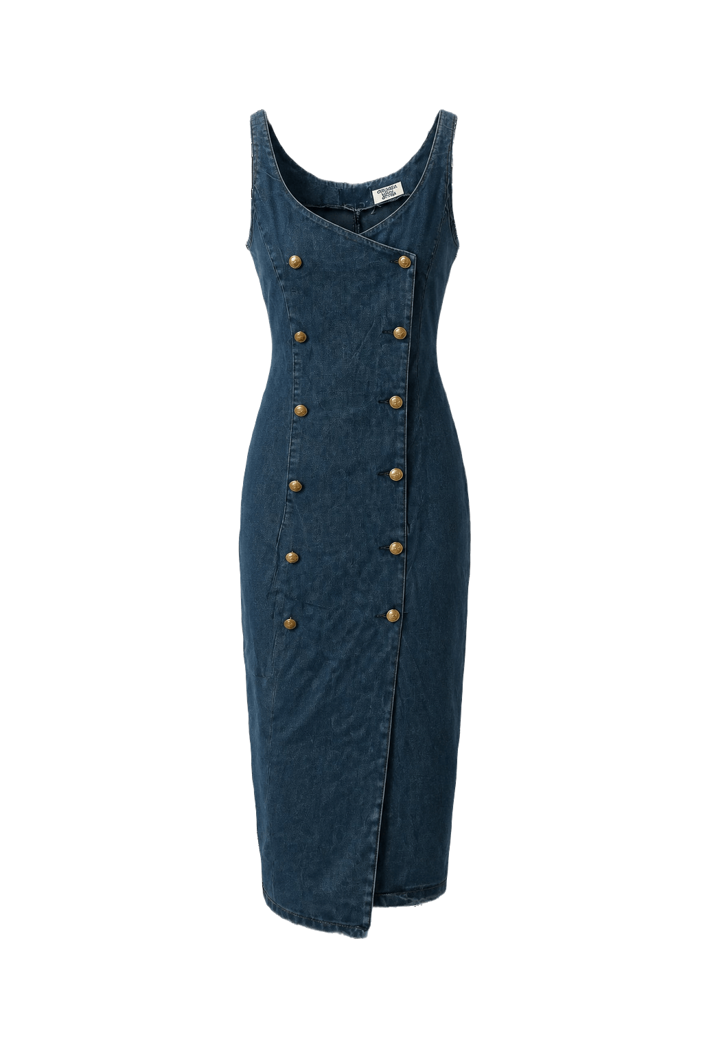 1980s Blue Denim Dress - Front View