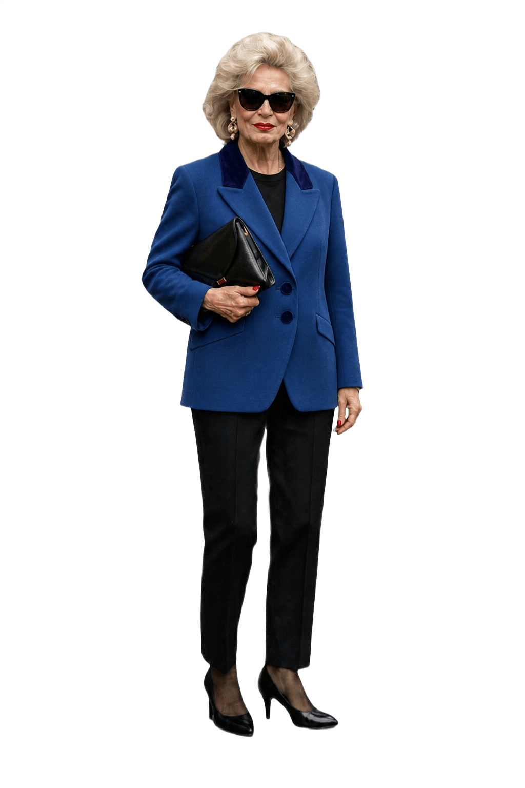 1980s Royal Blue Wool Blazer - Model