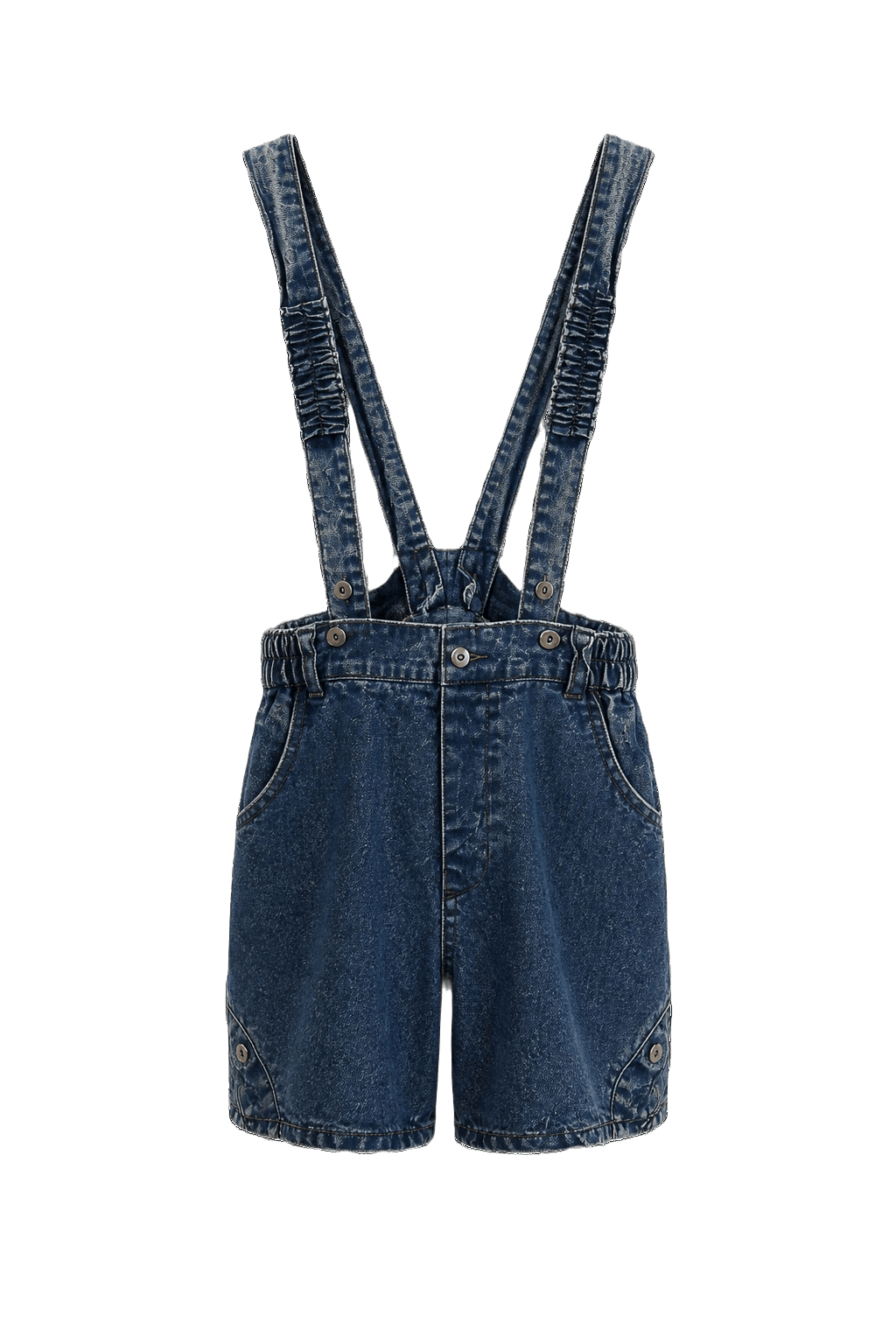 1970s Blue Denim Kids Shorts - Front View