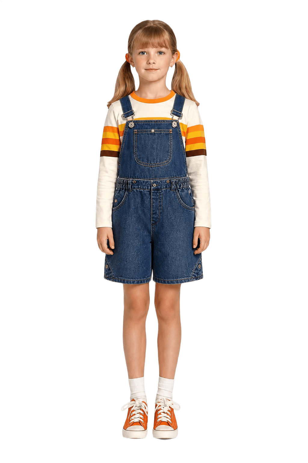 1970s Blue Denim Kids Shorts - Model