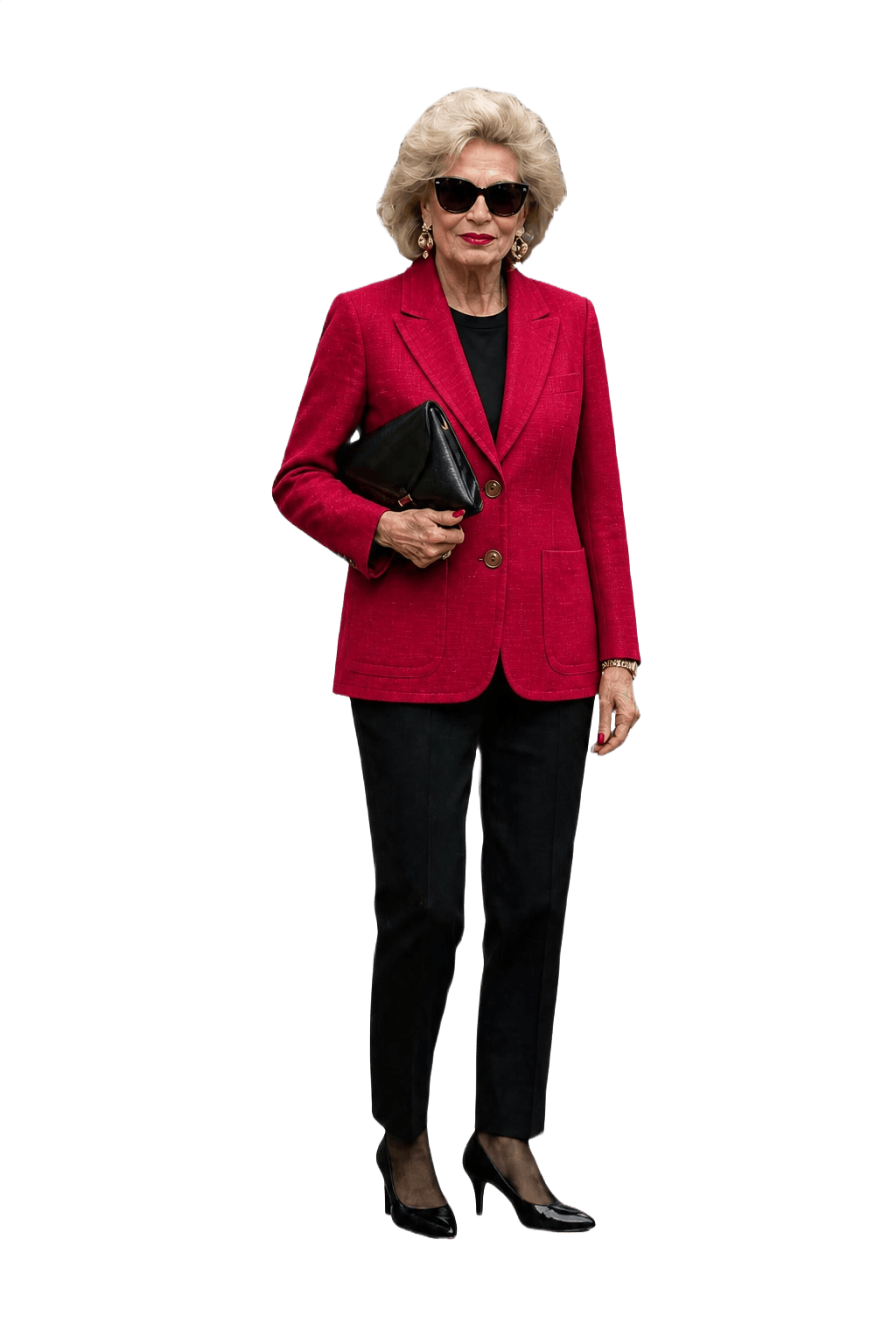 1980s Deep Red Wool Blazer - Model