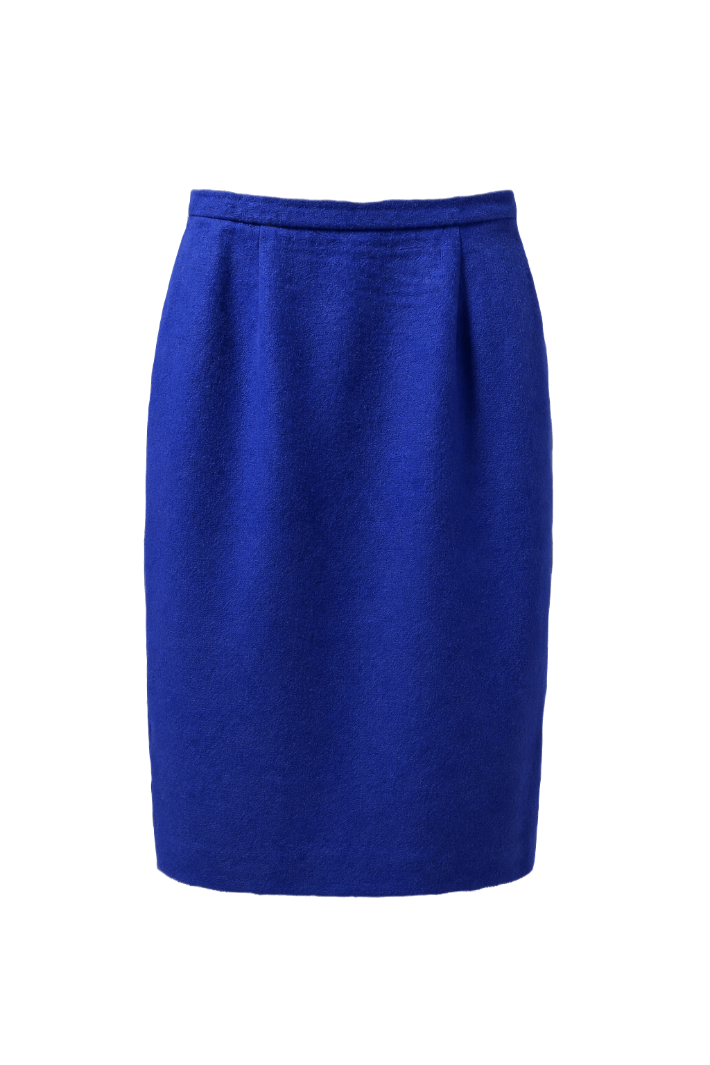 1970s Vivid Blue Wool Blend Skirt - Front View