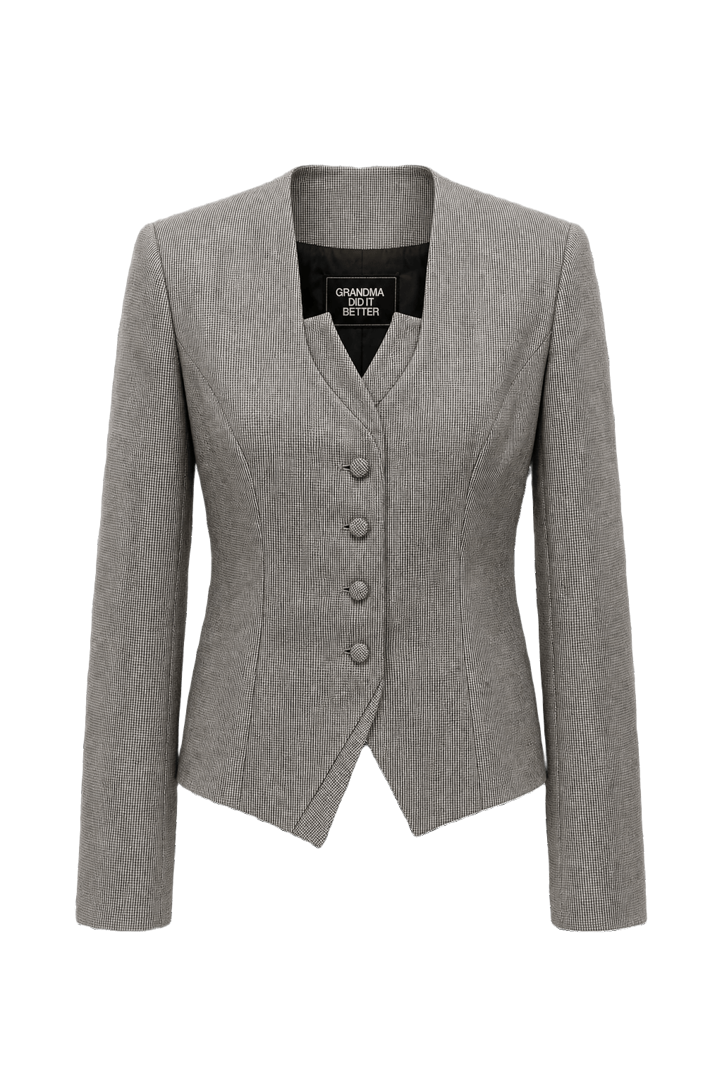 1970s Grey Wool Blend Blazer - Front View