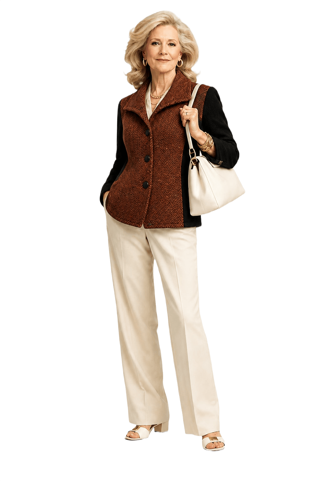 1970s Rust Orange Wool Blend Jacket - Model