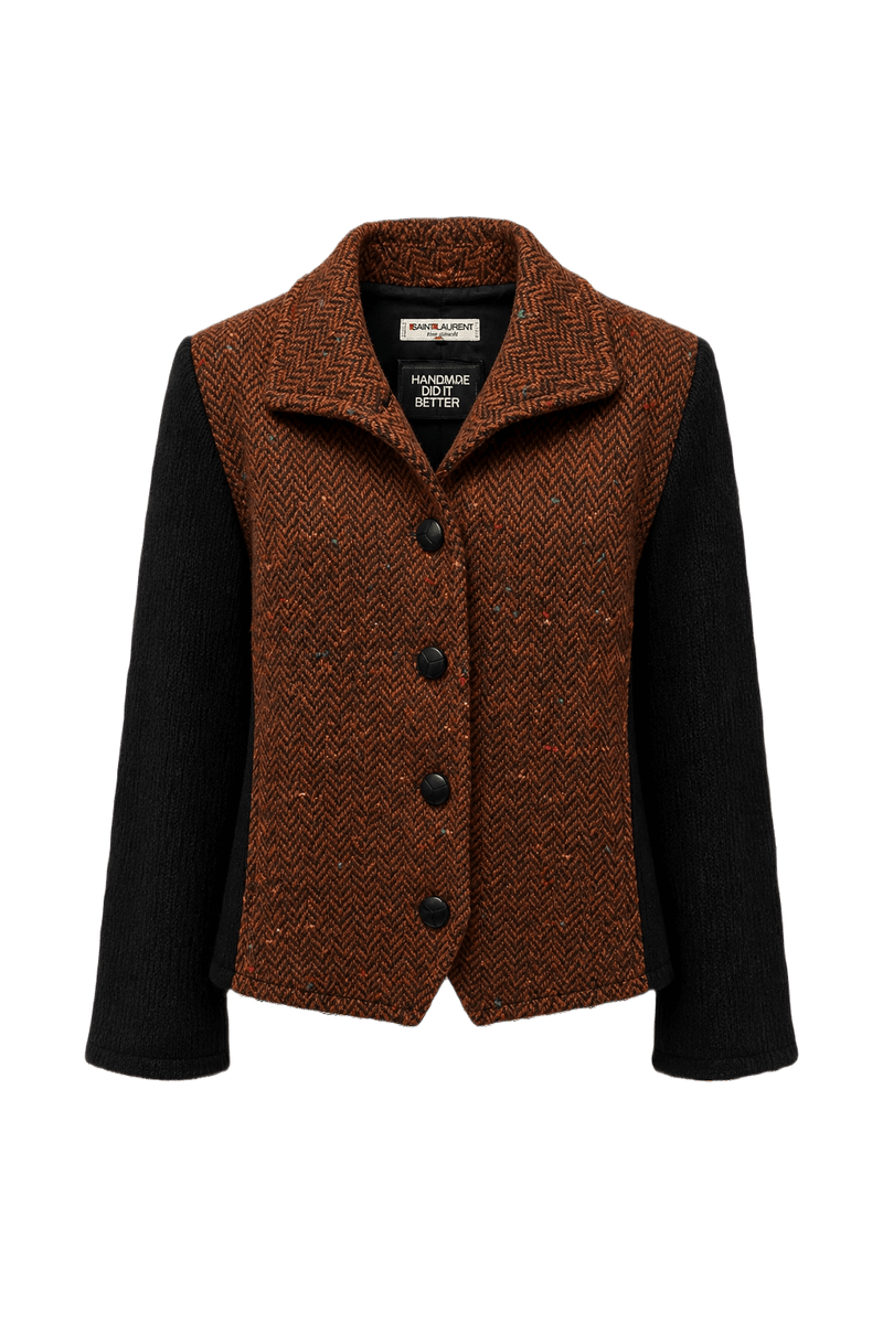 1970s Rust Orange Wool Blend Jacket - Front View
