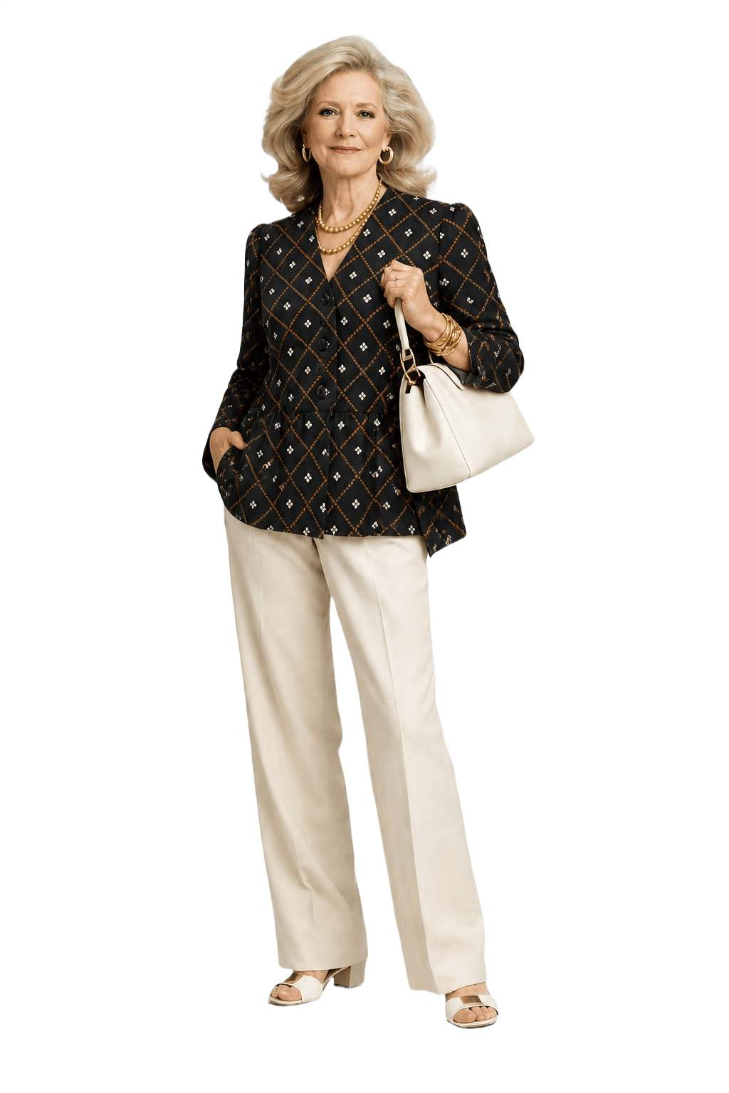 1970s Black Wool Blend Blazer - Model