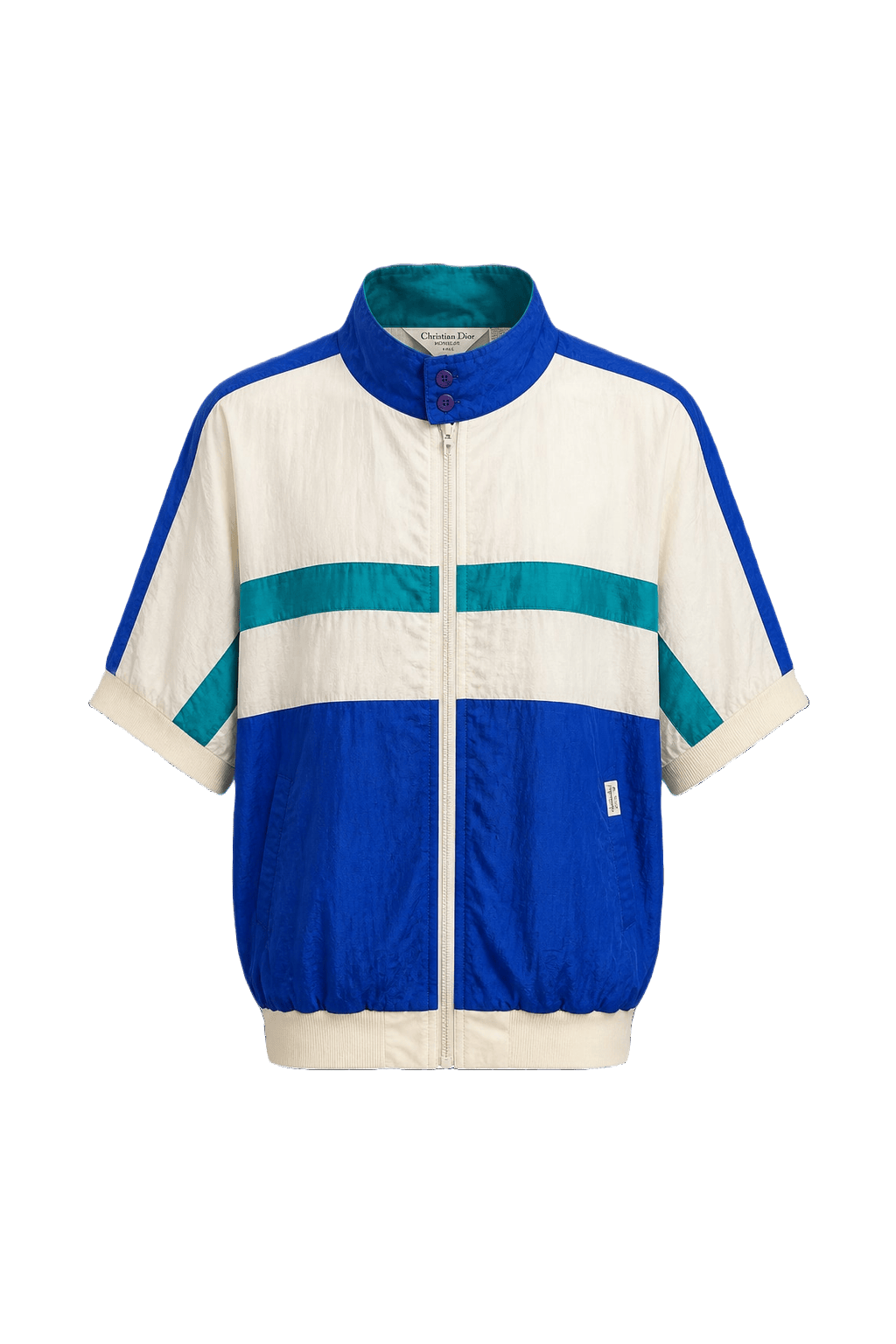 1980s White Nylon Jacket - Front View