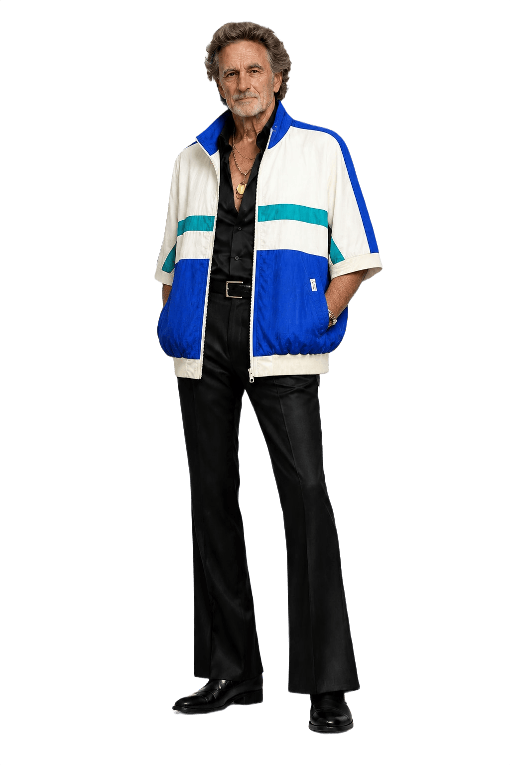 1980s White Nylon Jacket - Model