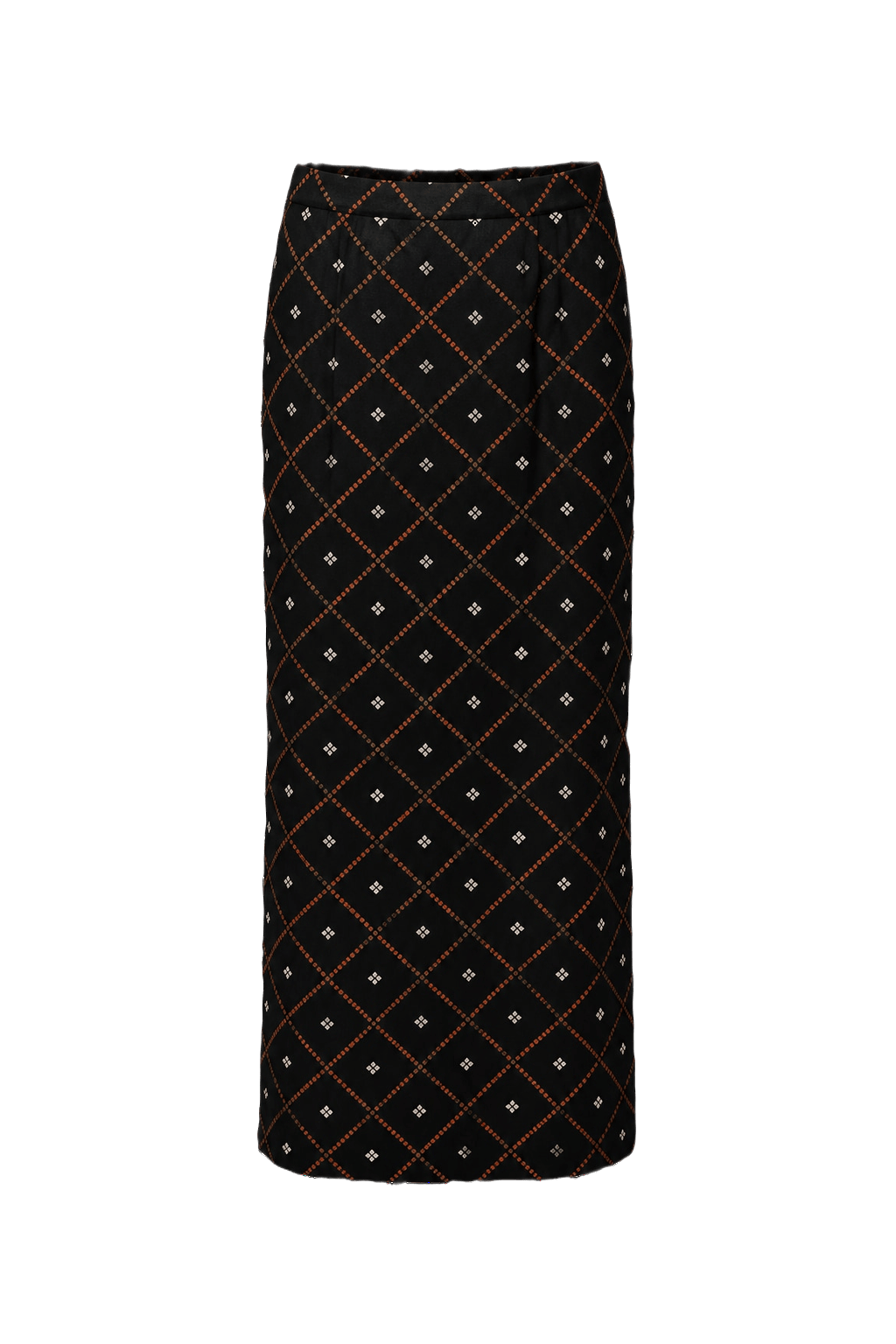 1970s Black Wool Blend Skirt - Front View