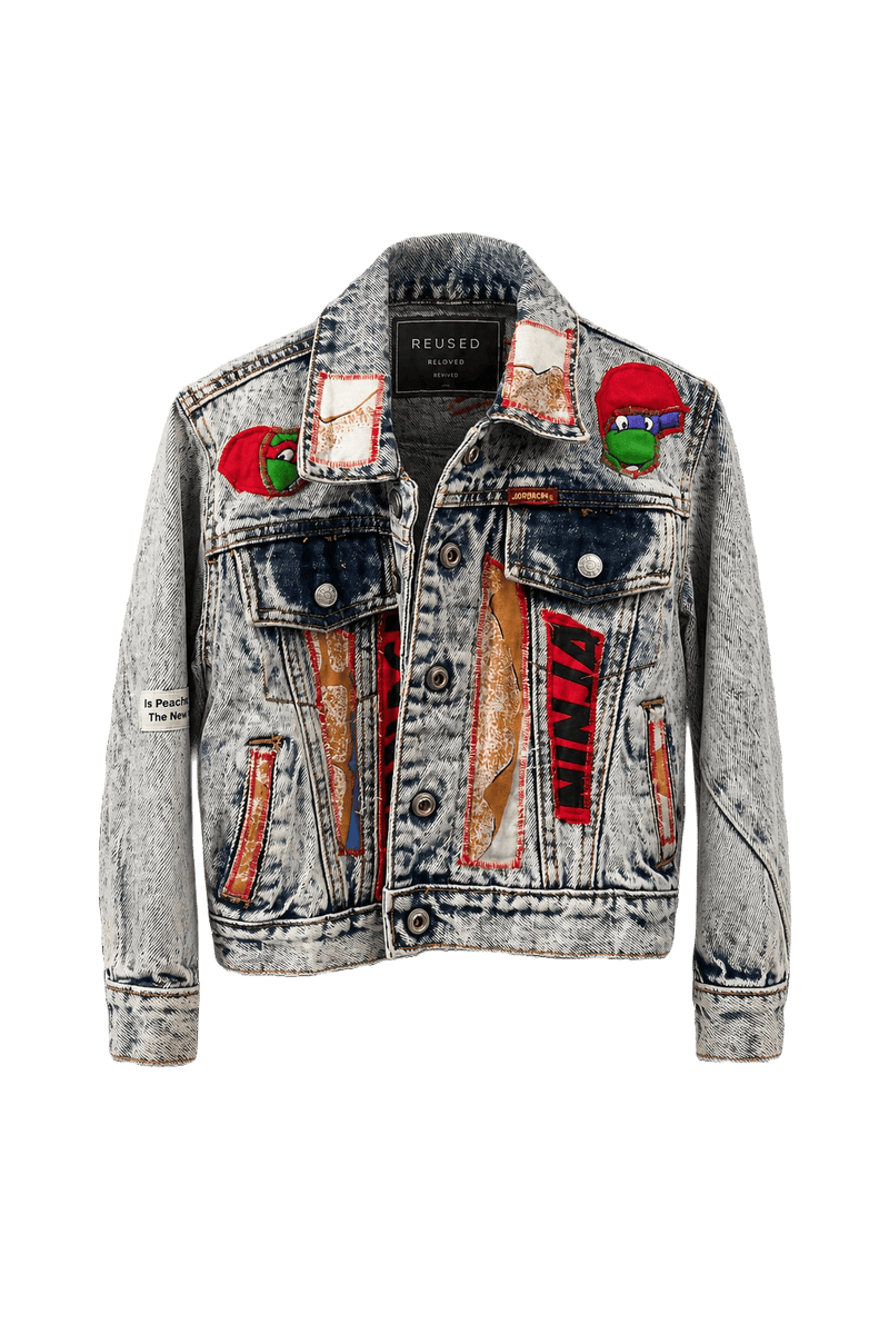 1990s Acid Wash Denim Kids Jacket - Front View