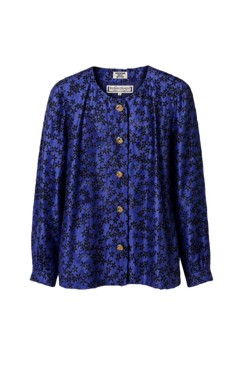 1970s Purple Cotton Blazer - Front View