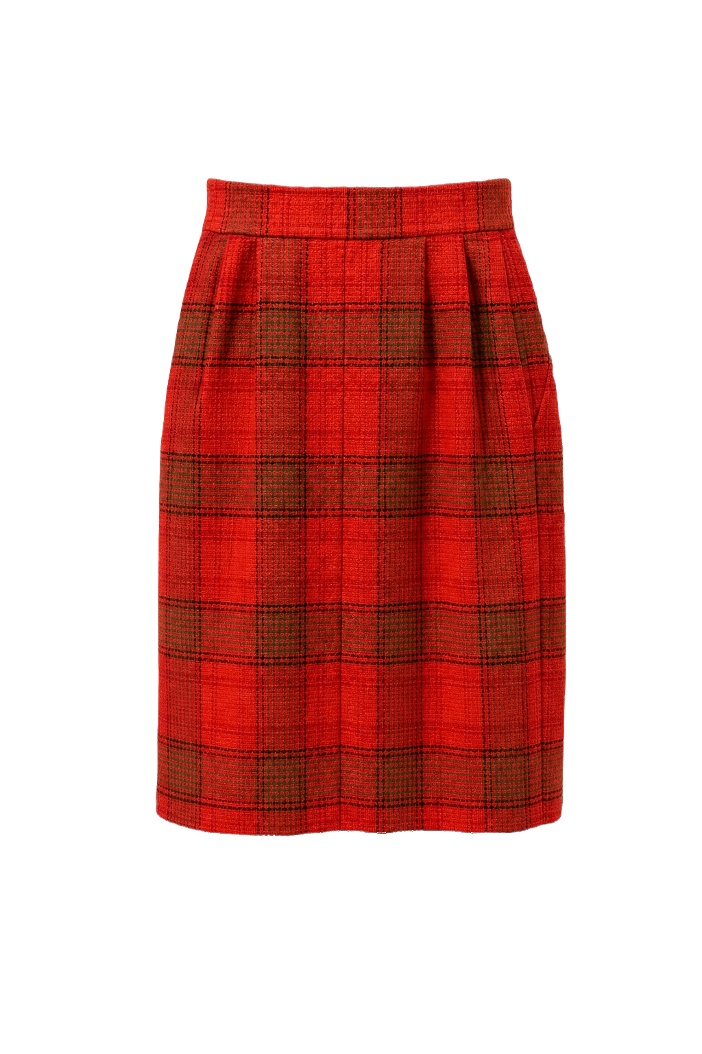 1970s Orange Wool Blend Skirt - Front View