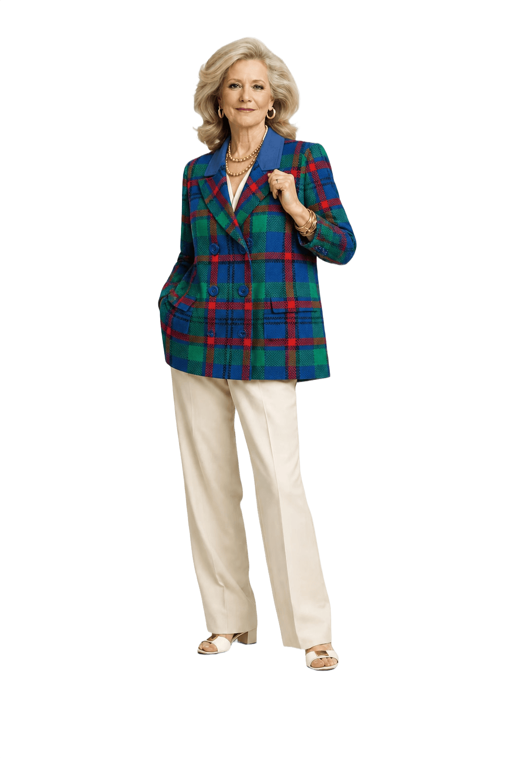 1970s Blue Wool Blend Blazer - Model