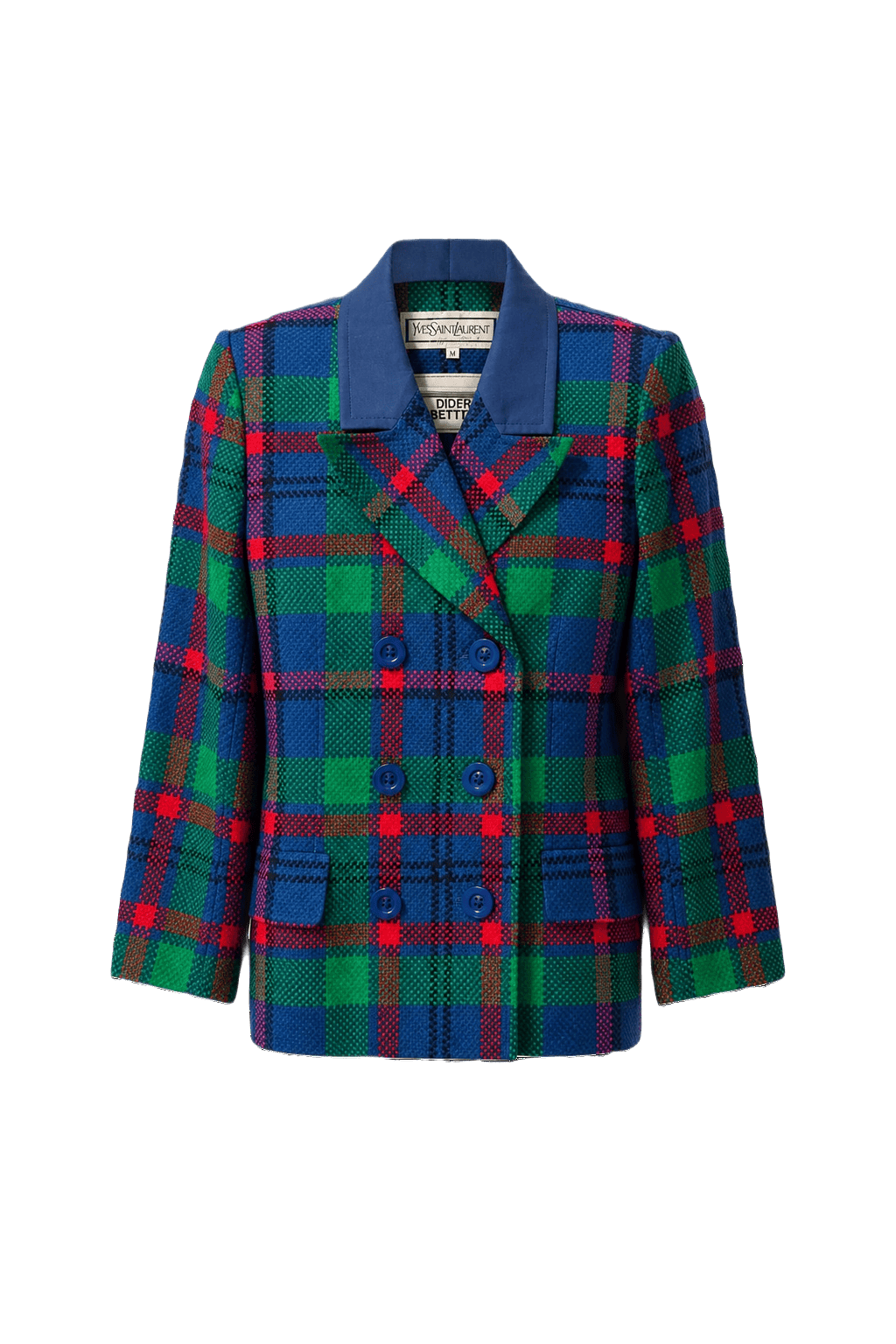 1970s Blue Wool Blend Blazer - Front View