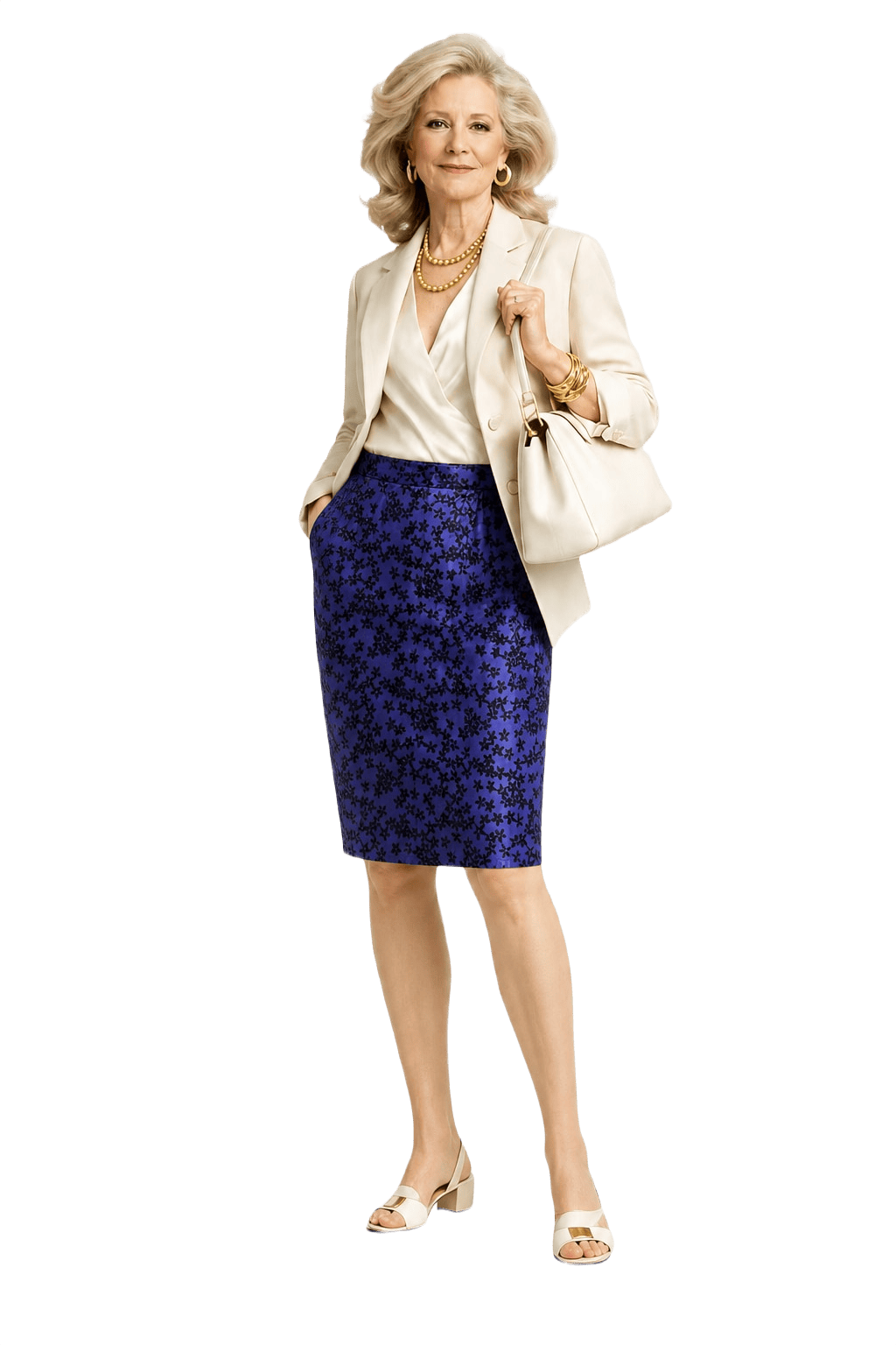 1970s Blue Polyester Skirt - Model