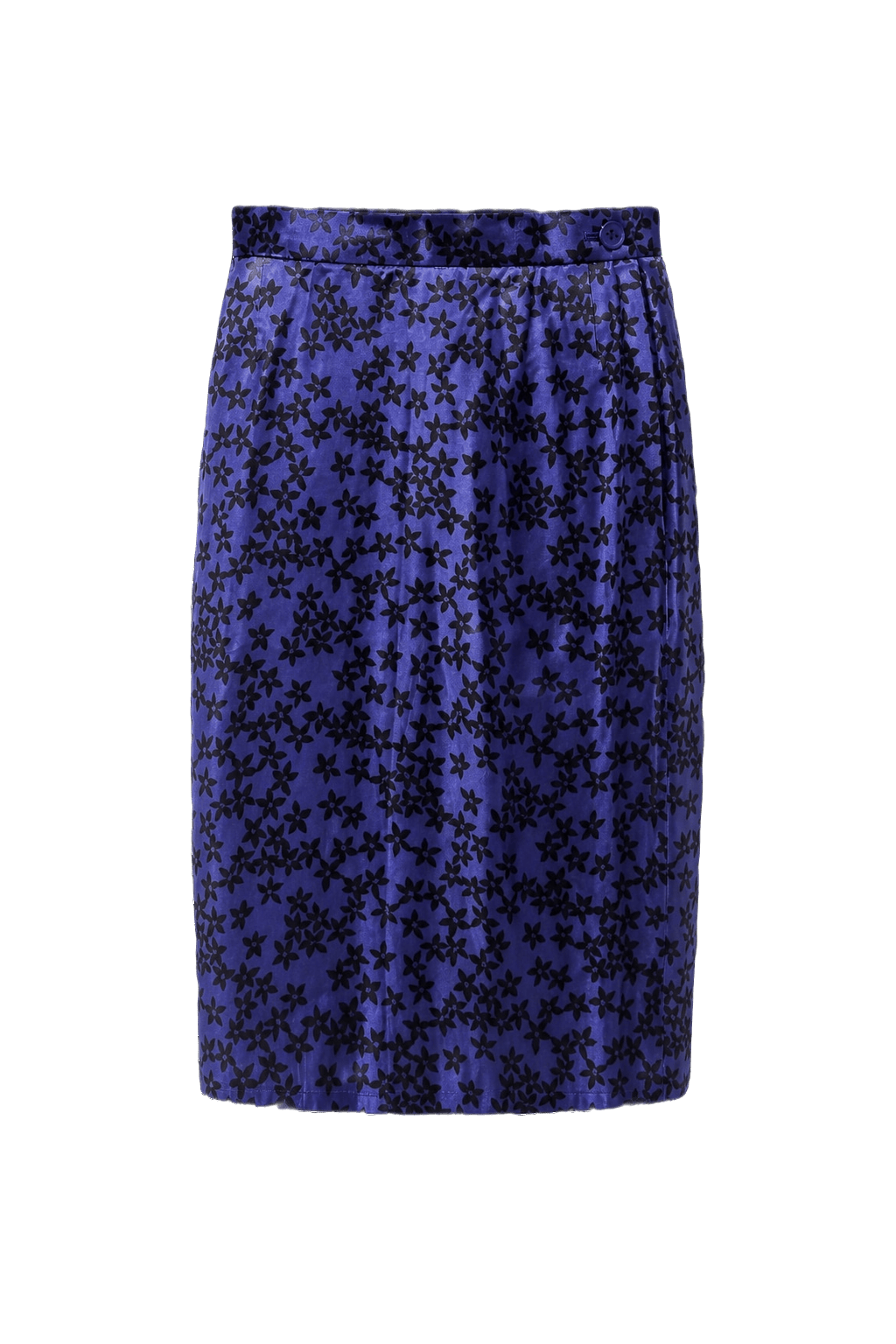 1970s Blue Polyester Skirt - Front View