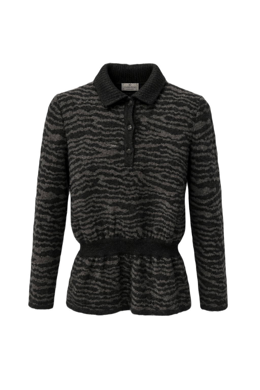 1990s Grey Wool Blend Sweater - Front View