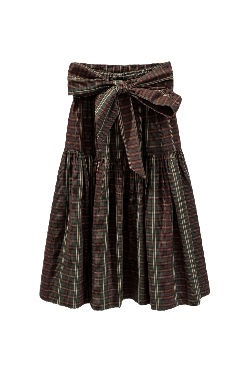 1970s Brown Cotton Skirt - Front View